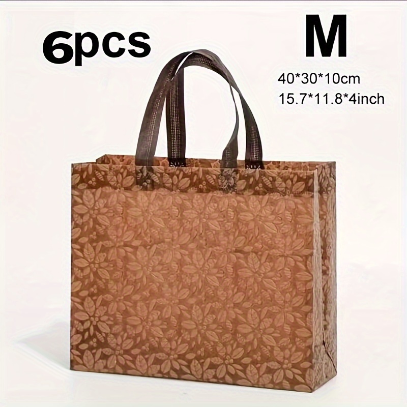 Image of 6pcs Premium Non-woven Fabric Tote Bags - Versatile & Stylish For Shopping, Gifts, And Everyday Use - In 3 Sizes
