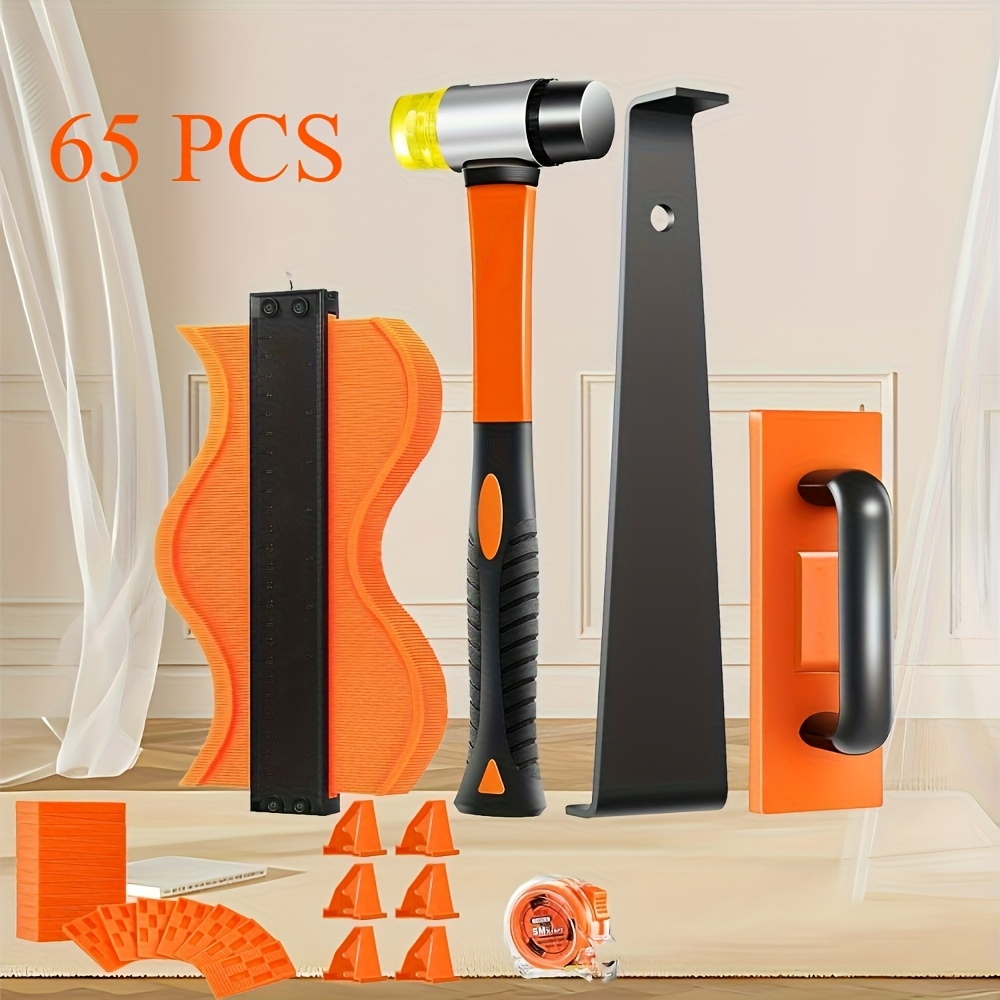 TEMU Laminate Flooring Tools 7in 1 Vinyl Flooring Tools Flooring Installation Kit Tapping Block With Handle 2in 1 Flooring Spacers Pull Bar