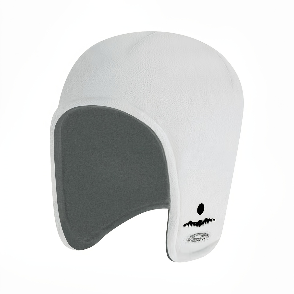 TEMU Women's Winter Brimless Sleep Cap, Unisex Hat With Mountain Print Logo, Soft Polyester Warm Ear Protection Hat, Suitable For Sleeping, Camping,