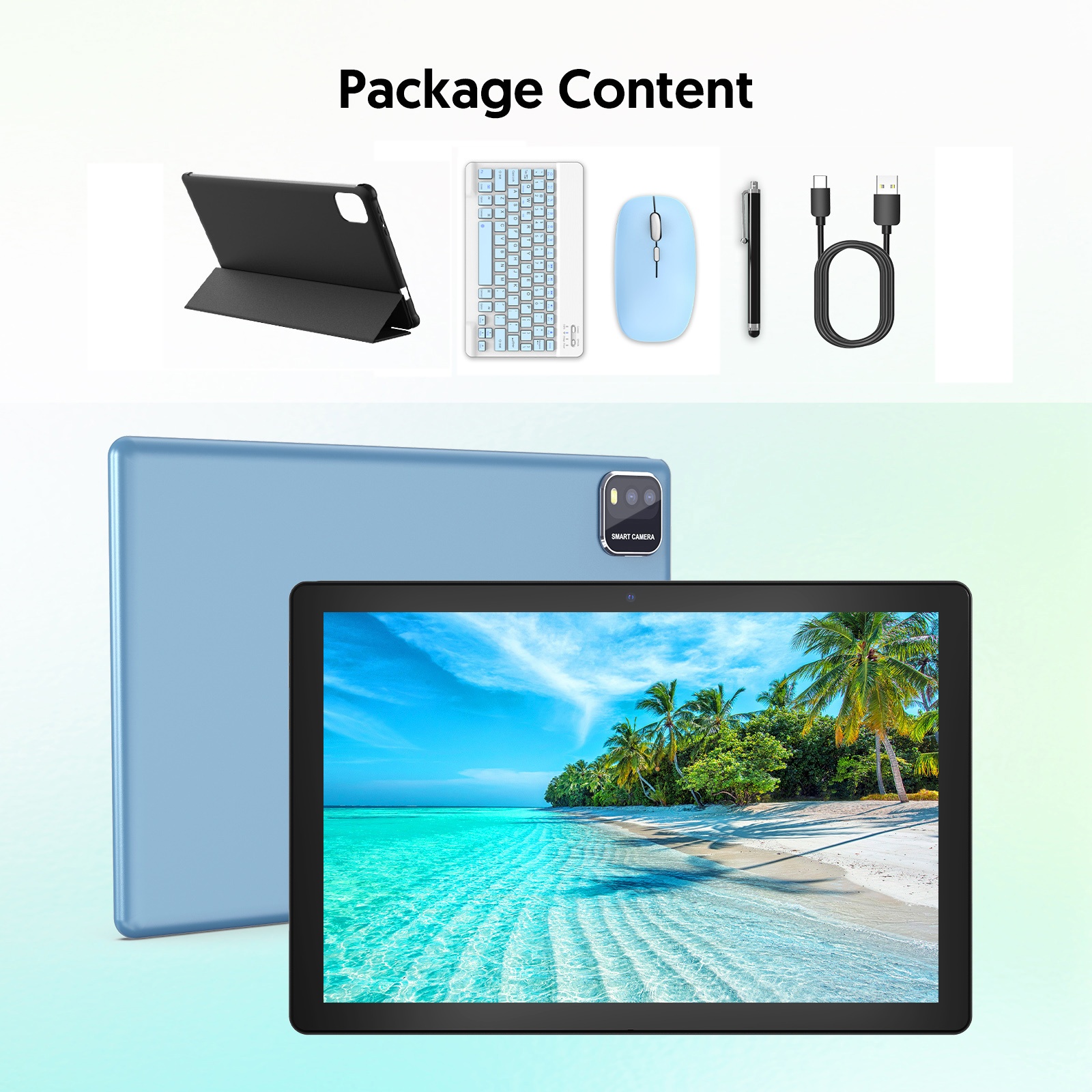 10 Inch Ips For Screen 15 Tablet 12gb (3+9) + 64gb Storage 1tb Large Expansion -core Powerful Performance 5g Wifi Internet 6000mah Long Dual Camera Online Class Meeting For Hd Shooting Office Learning