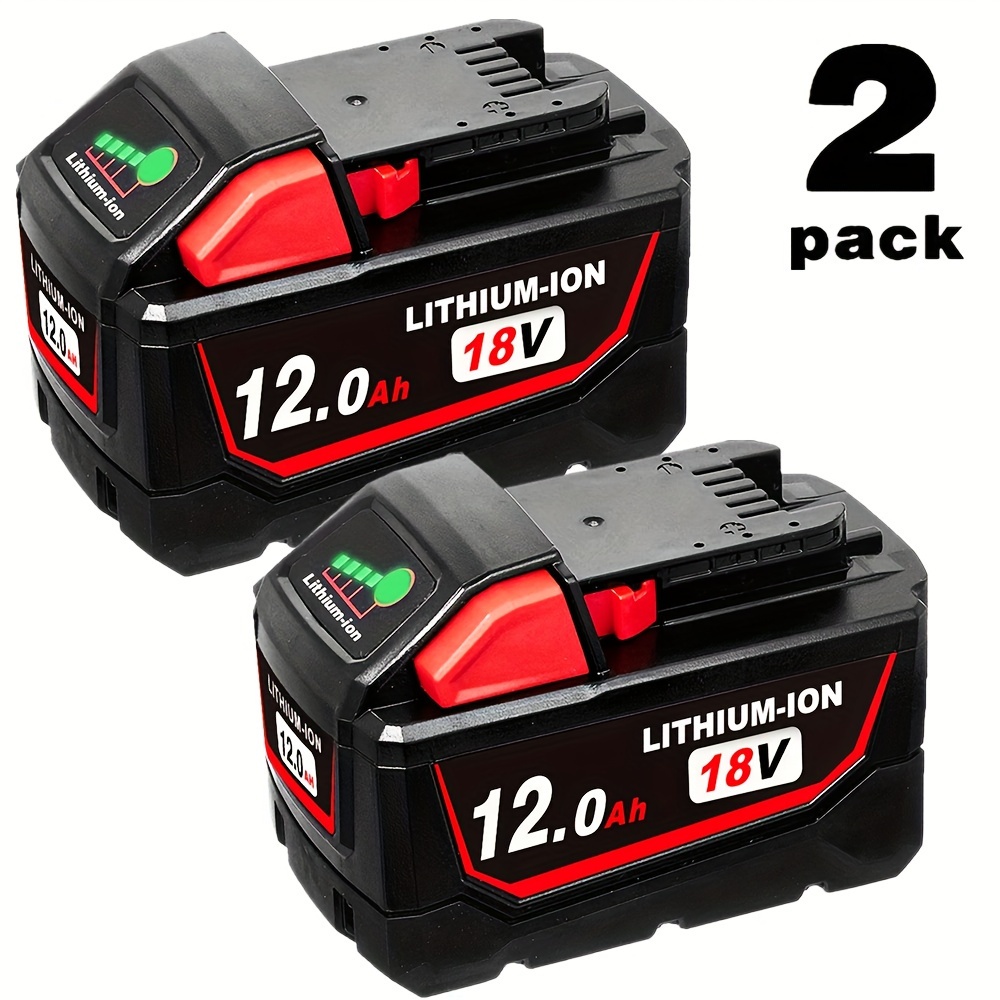 

2pack 12.0ah M18 Lithium-ion Replacement For Battery Compatible With 48-11-1812 48-11-1850 48-11-1852 48-11-1828 48-11-1862 For Cordless Power Tools Battery