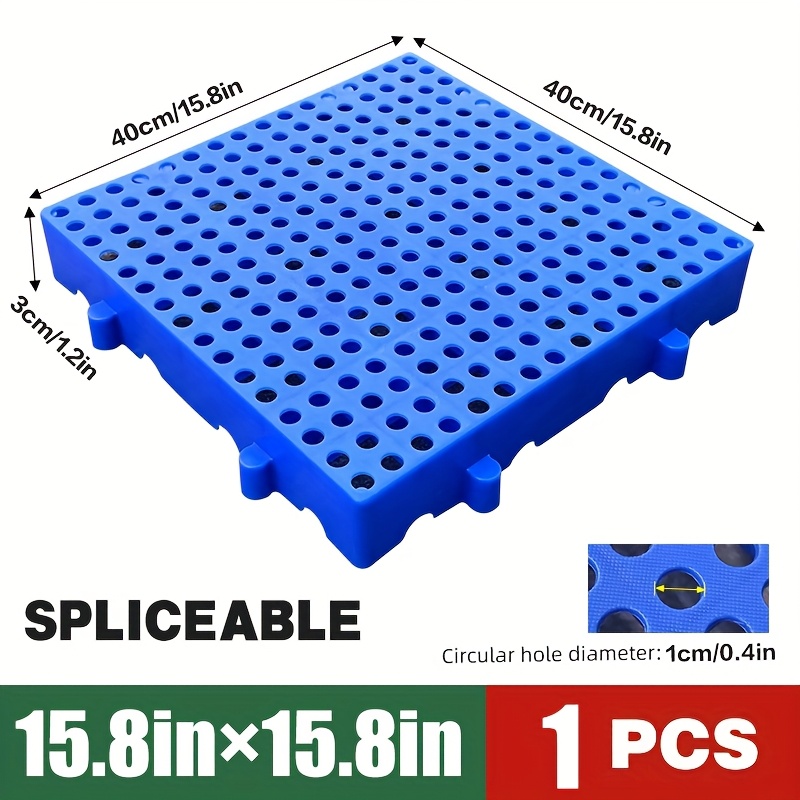 TEMU 1pc Plastic Moisture-proof Mat, Warehouse Cargo Mat/pallet, Interlocking Grid Supermarket Floor Mat, Moisture-proof Waterproof Pallet,
