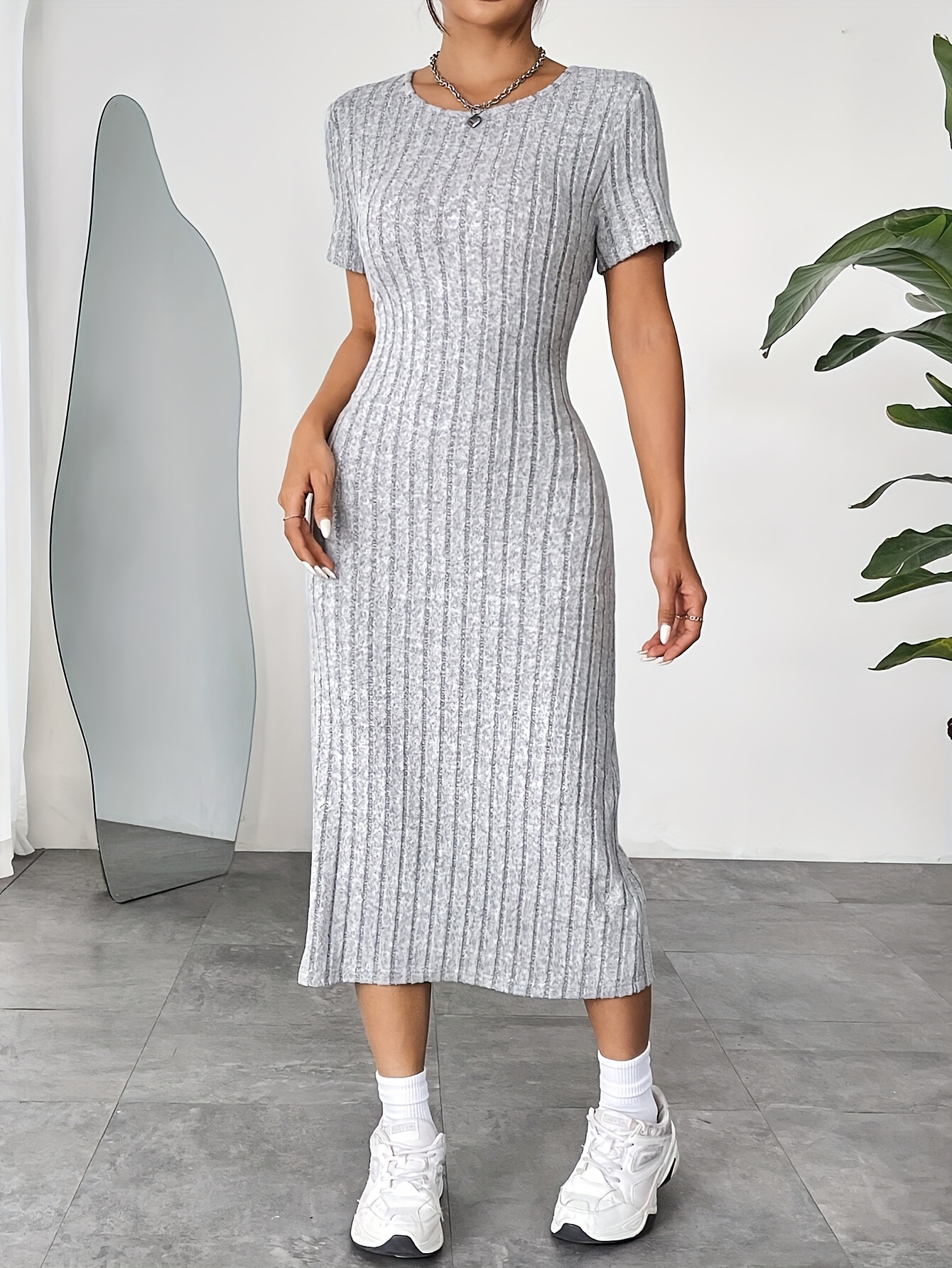 long fitted dress casual Long shirt dress