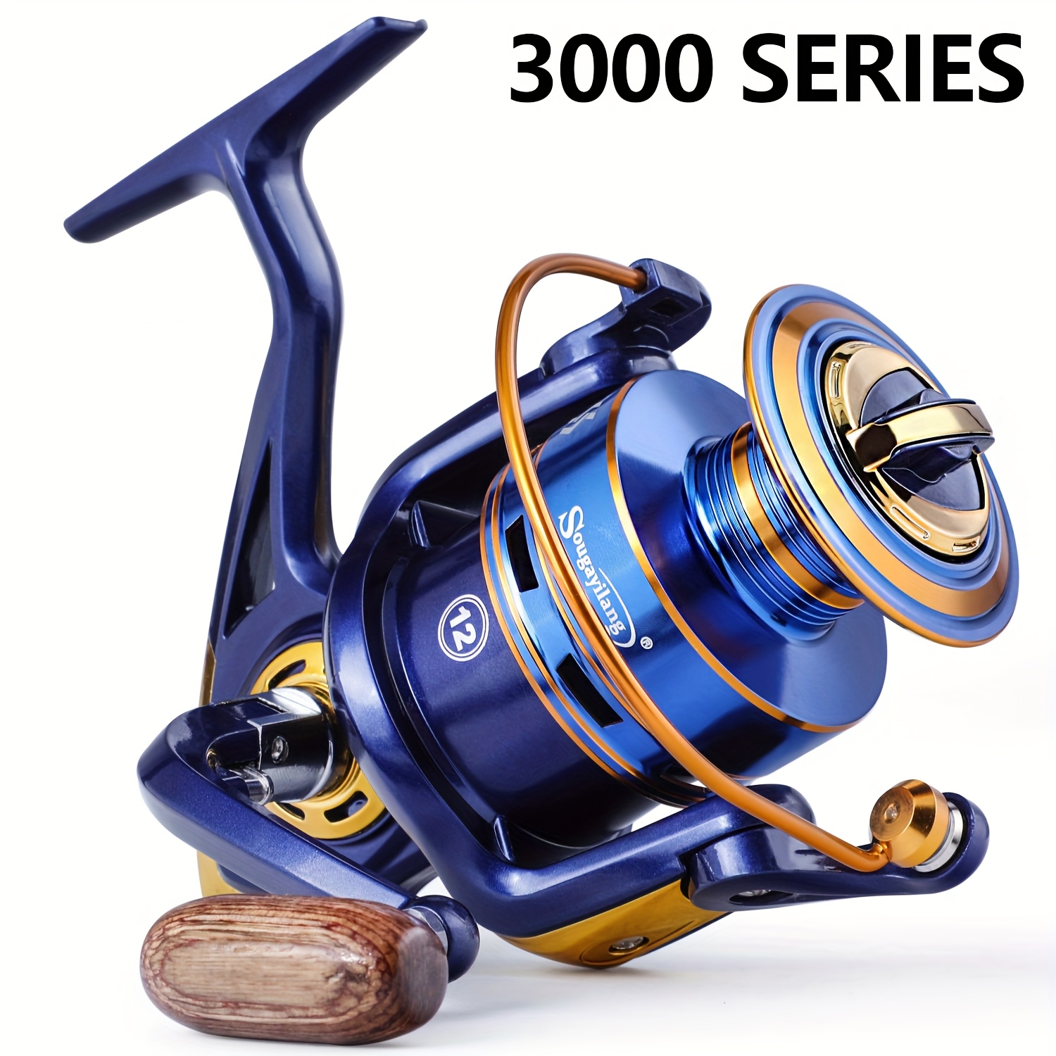 TEMU Sougayilang 1pc 1000- Spinning Fishing .2:1 Gear Ratio Light Aluminum Spool Interchangeable Handle Spinning Fishing Reel For Freshwater Saltwater Metal Spinning Fishing Reel