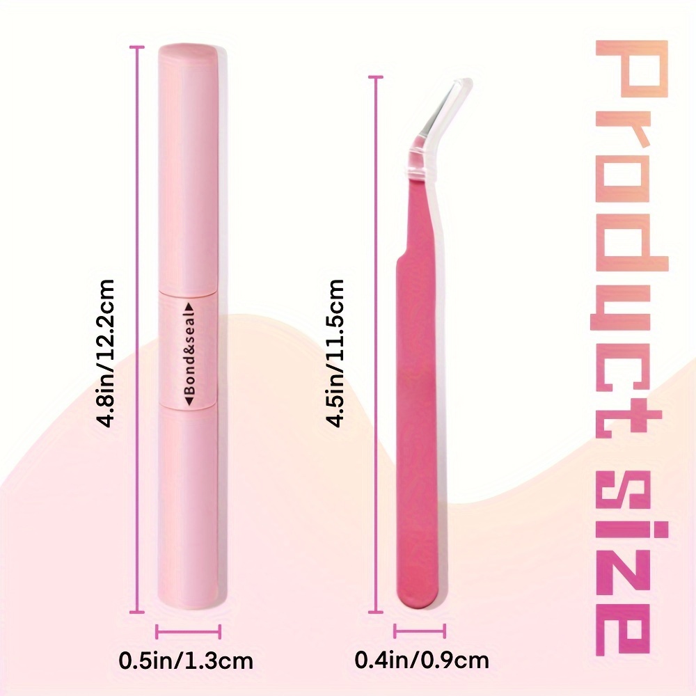 waterproof eyelash extension kit with brush and tweezers black quick drying 72 hours hold comfortable applicator tool details 3