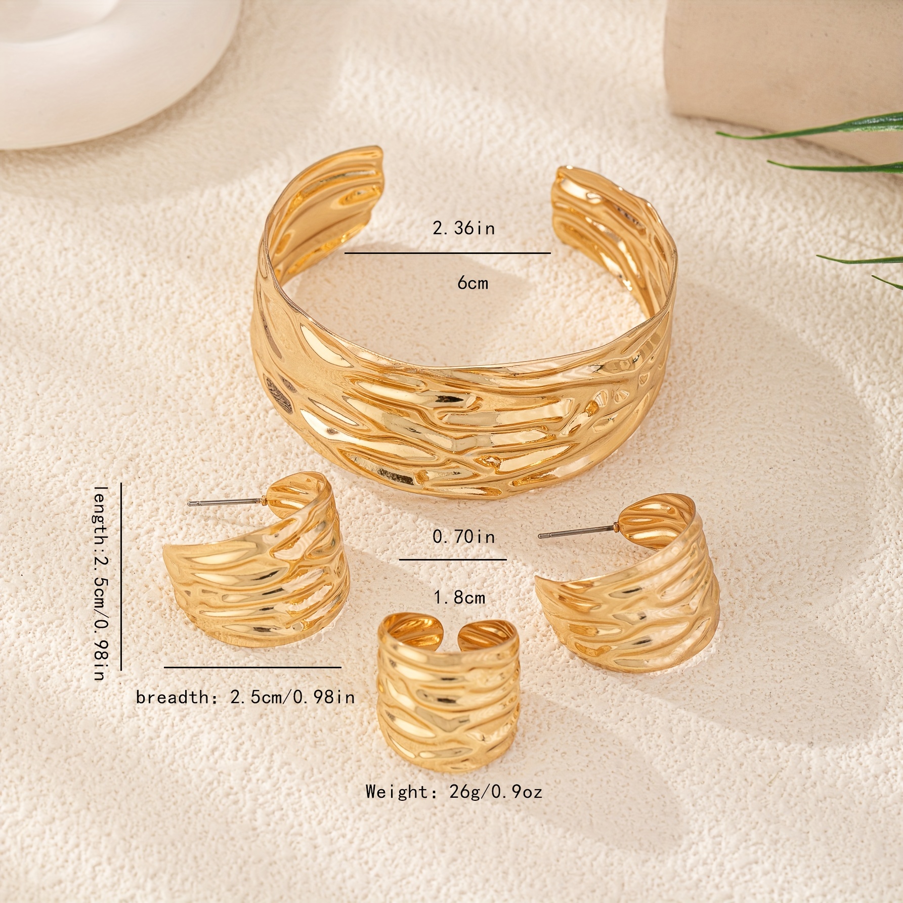 Chic Geometric Pleated Jewelry Set for Women