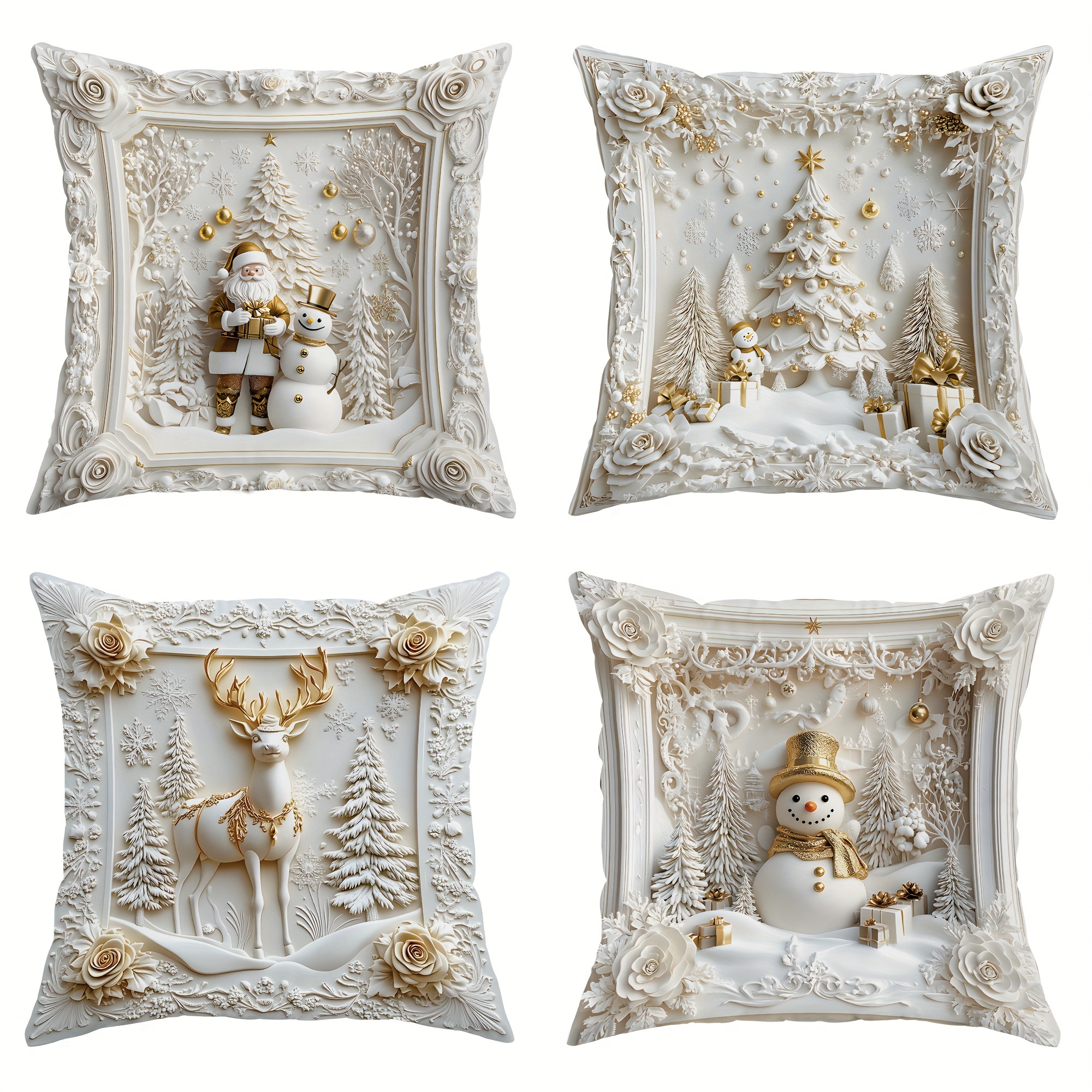 

4 housses de coussin décoratives de , 3D de Père , taies d' en , contemporain, , lavables en , fermeture à glissière, la décoration du , de à coucher, du canapé-lit, inserts non