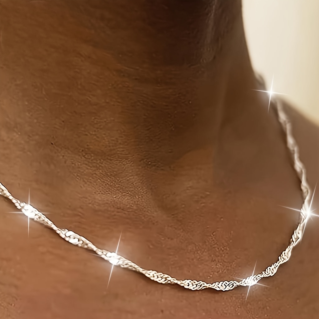 

Clavicle Chain Trendy Sparkling Necklace, Feminine Style, Basic , , Men's And Women's Jewelry, Gift , Christmas Gift