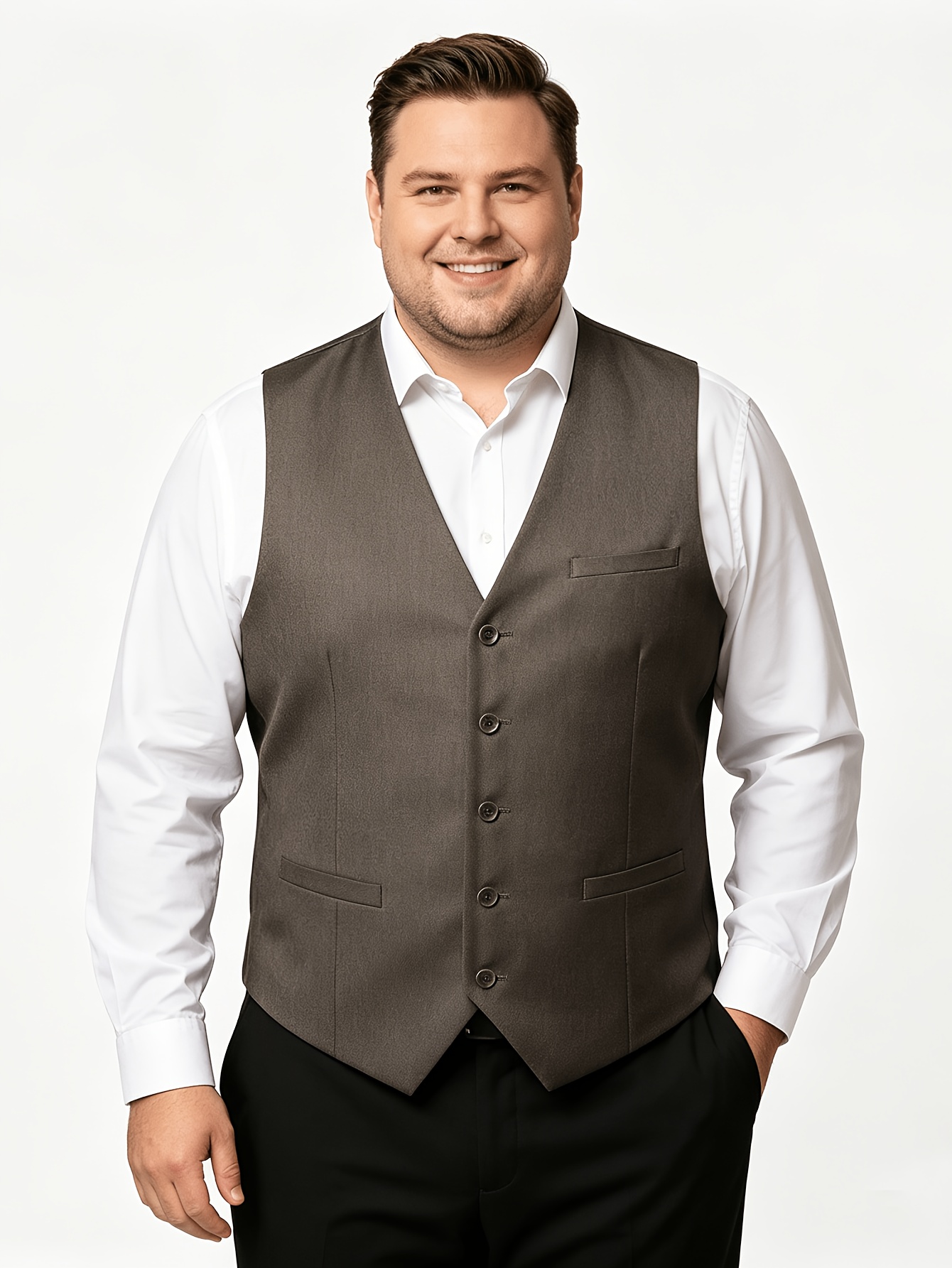 formal dress for overweight men Plus Size *'* Suit Vest modern formal dress for fat men
