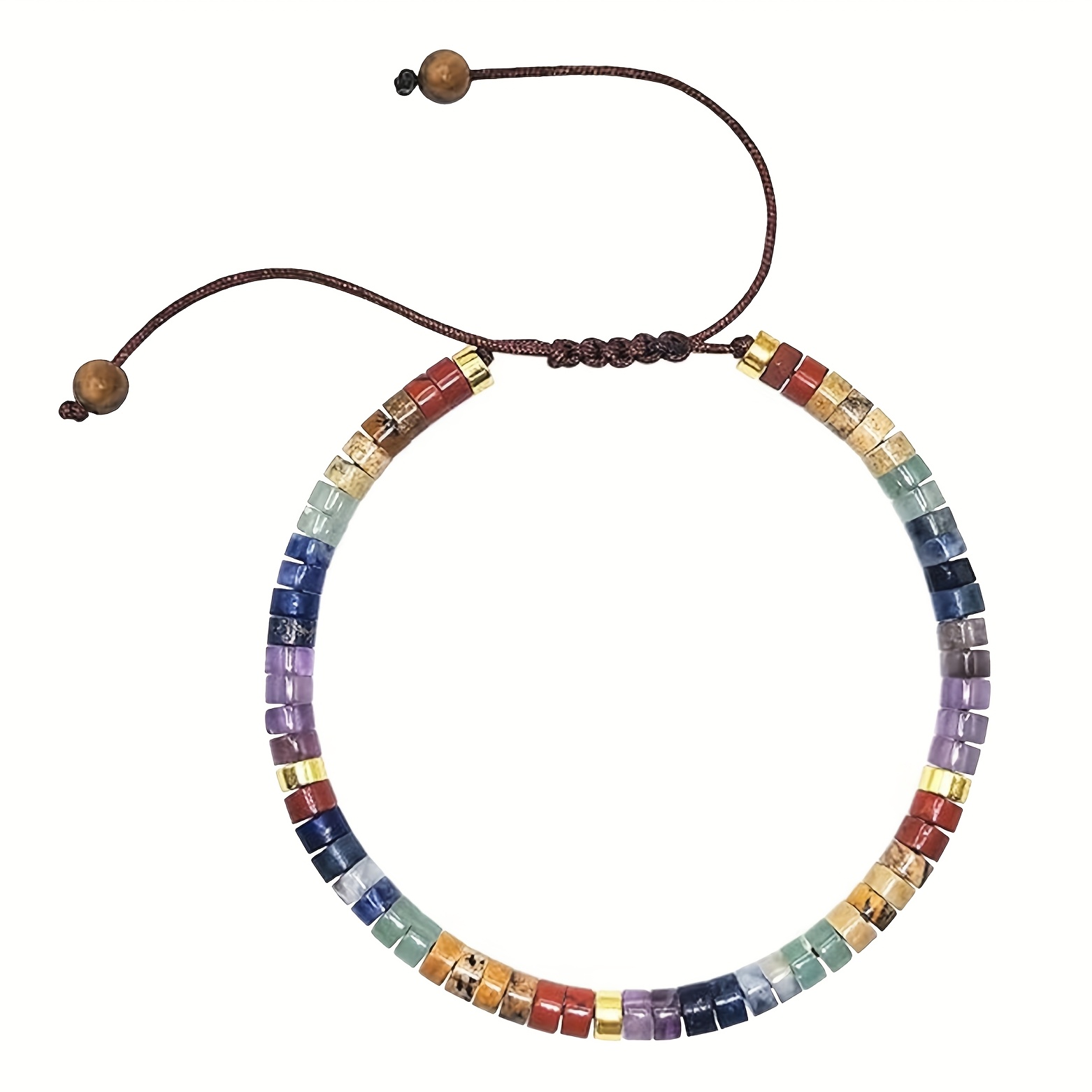 E-shop 7 Chakra Armband Naturstein Perlen für Frauen Spirituelle Armbänder Böhmischer Stil Kristalle Meditation Frauen Angst Schmuck Geschenk Geeignet
