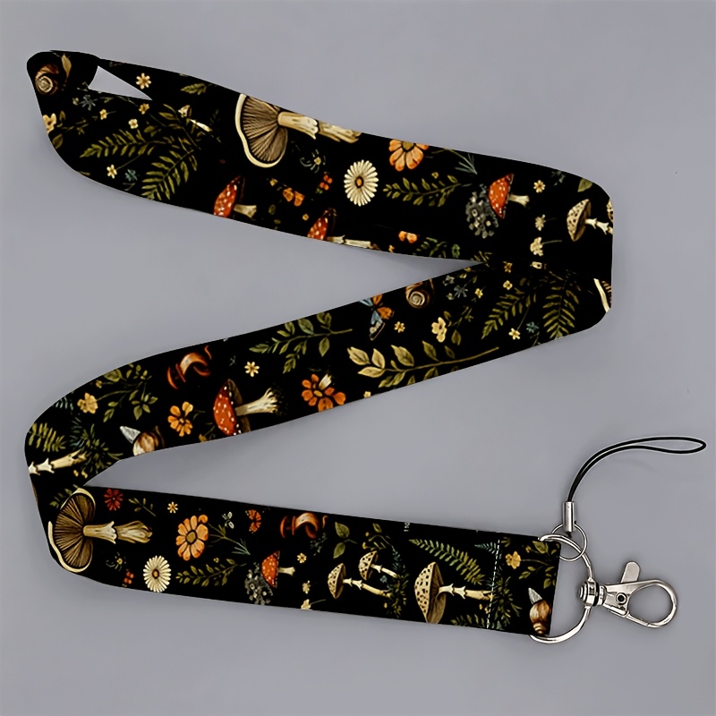TEMU 2d Flat All-gender Lanyard Suitable For Office Workers And Students, Vintage & Floral Print, Multi-use For Phones And Id Cards, Ideal For Daily