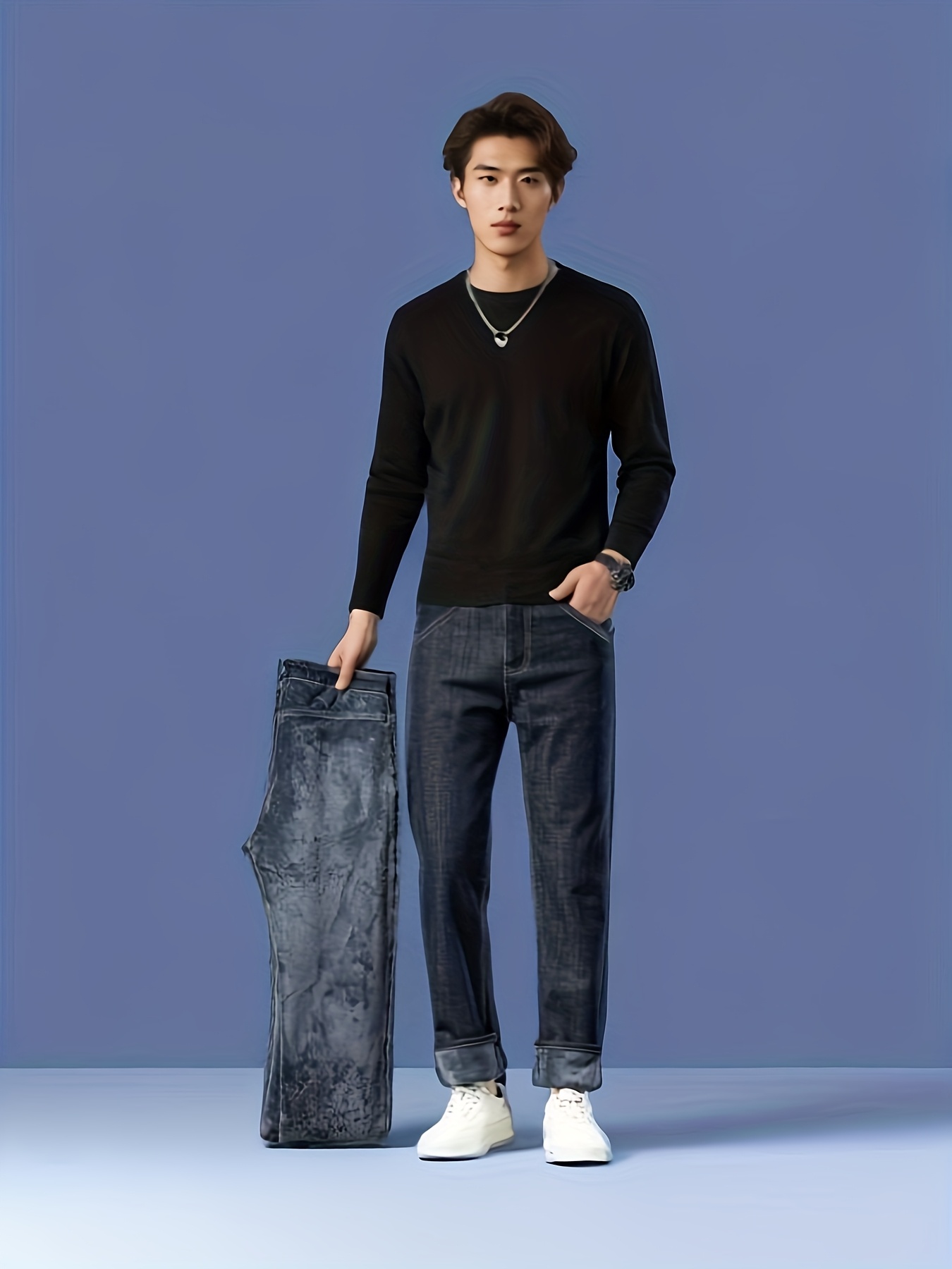 jeans forrados polar hombre pantalones gruesos Temu Peru