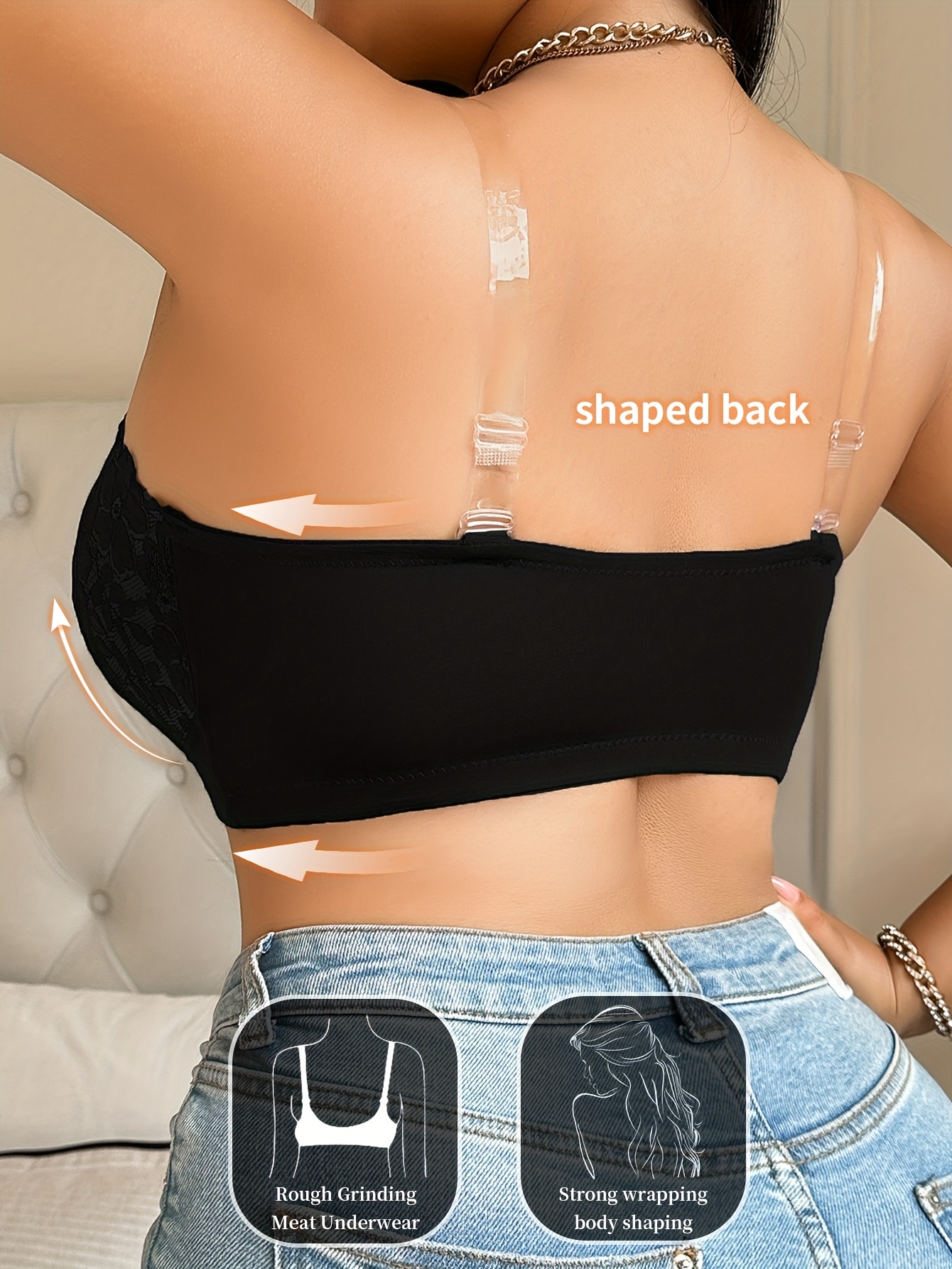 Elegant Plus-Size Floral Lace Bra with Front Closure - Seamless, Breathable Push-Up Design, Wide Straps, Comfort Fit, Non-Padded, Machine Washable - Chic White