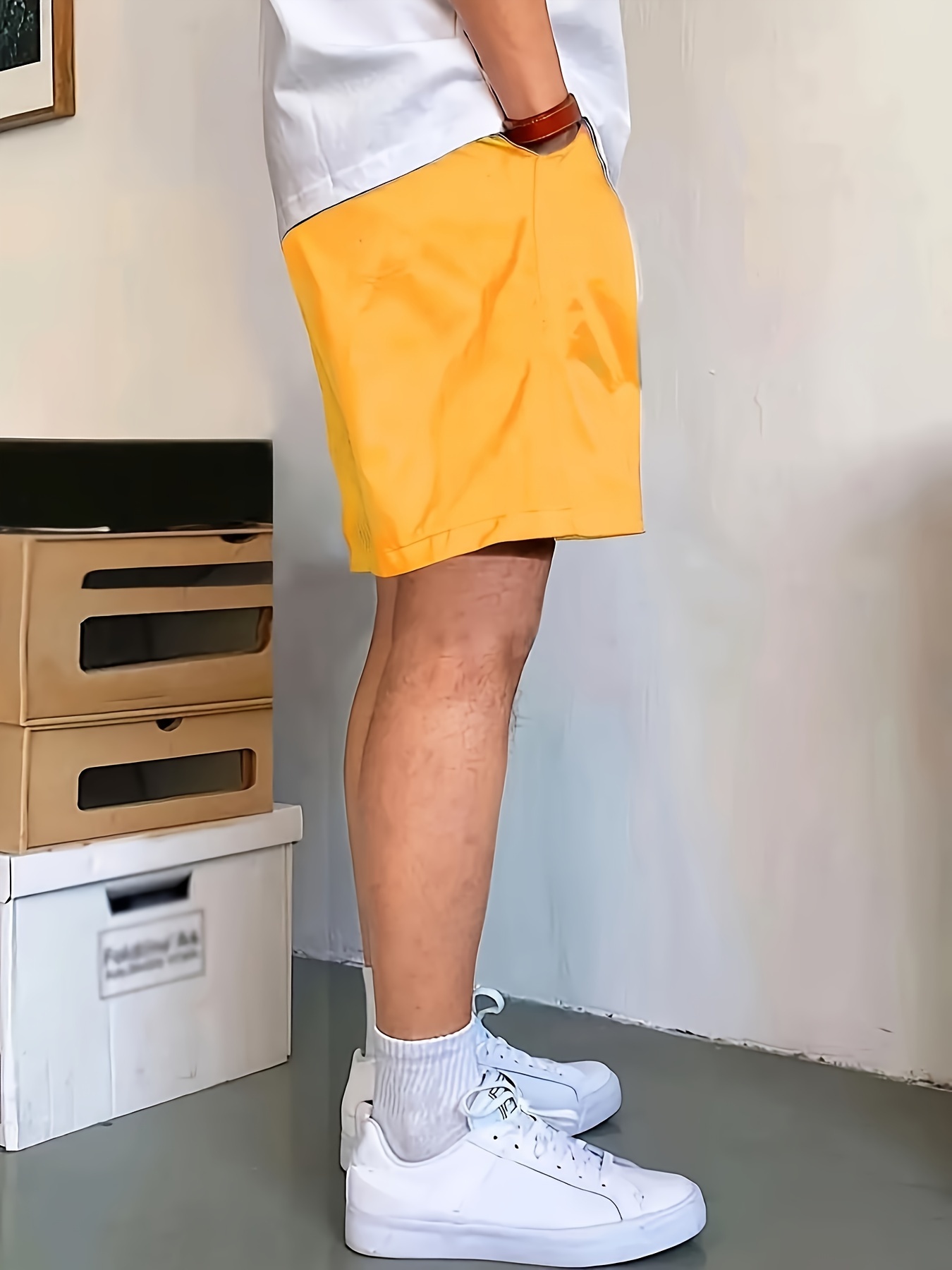 Men's Solid Shorts, Comfy Casual Fashion Shorts For Outdoor Sports