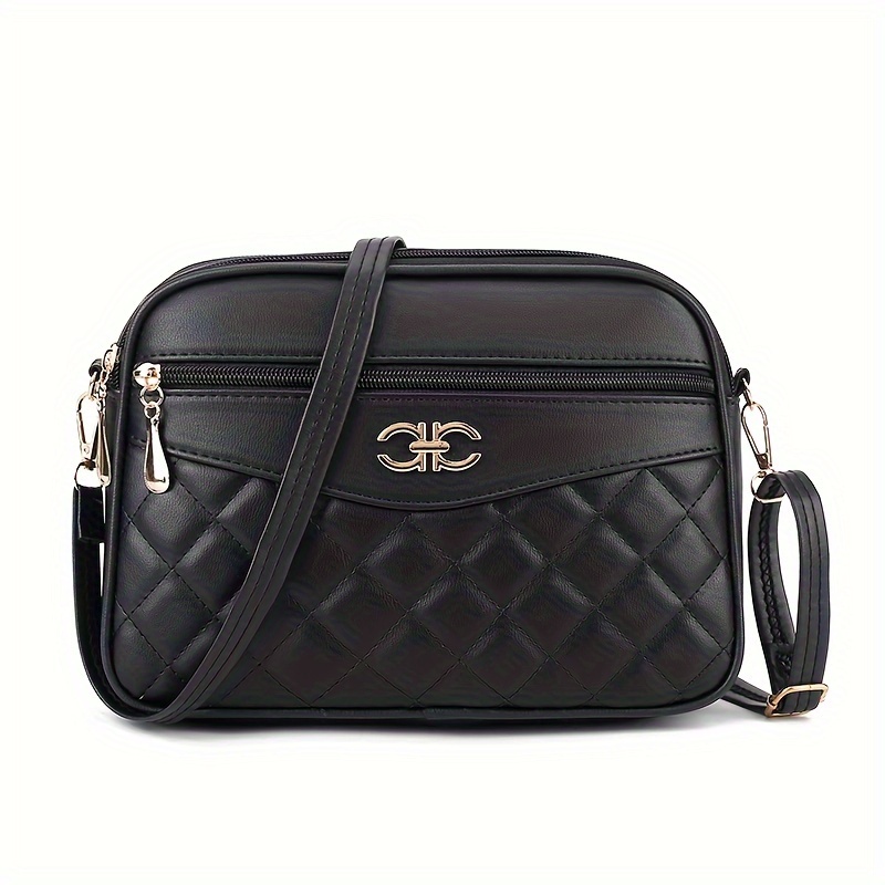Classic Rhombus Easy High-capacity Shoulder Bag Ladies Plain Casual Bag Middle-aged Women Bag Adjustable Shoulder Strap