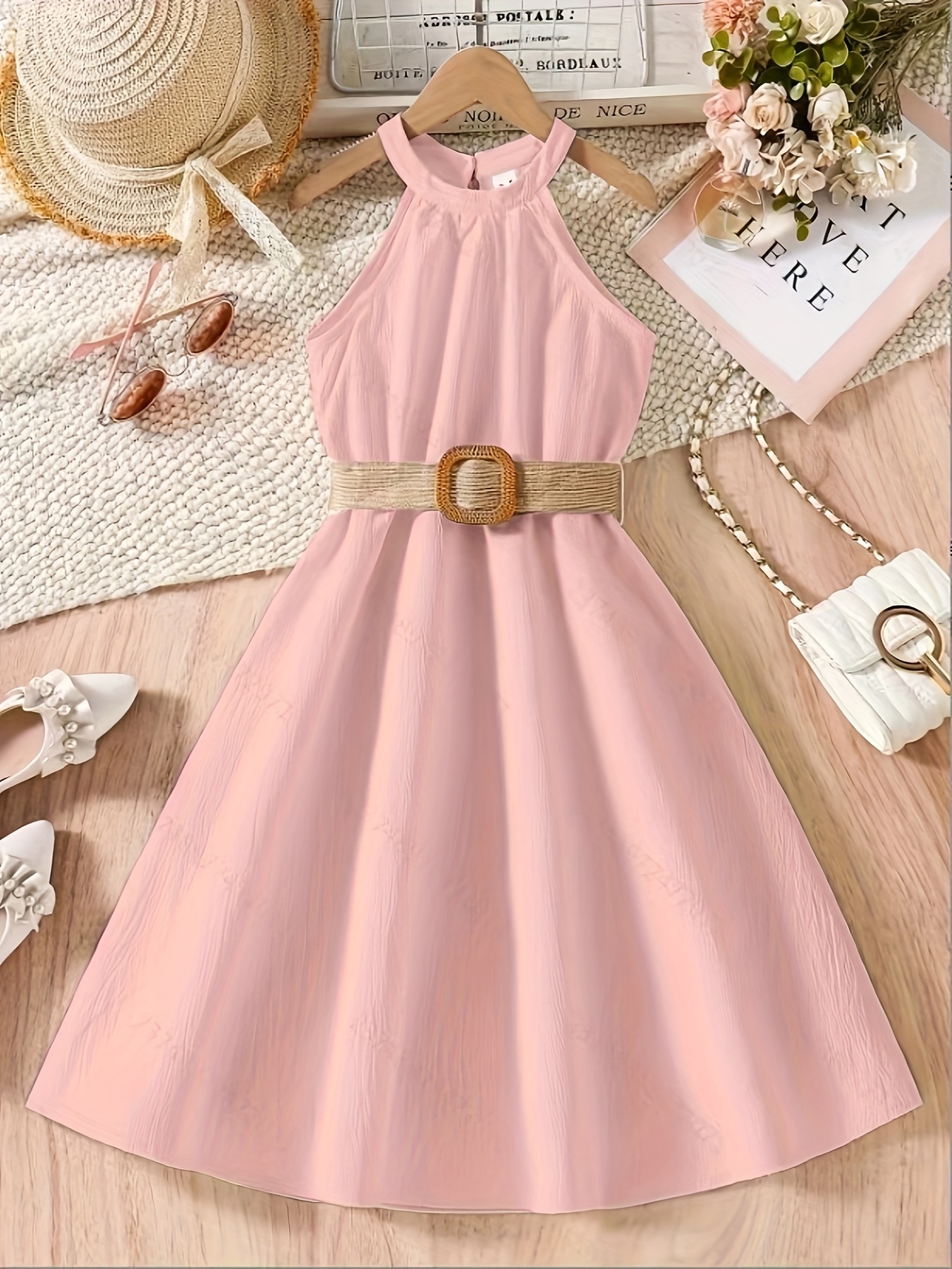 vintage designer dress DAISY - retro 50sVintage Dress (Swing Skirt) Dress 2696 Material cowl neck detail Collection:Beachcomber Basics - Indigo Women's Pink Prom Dresses