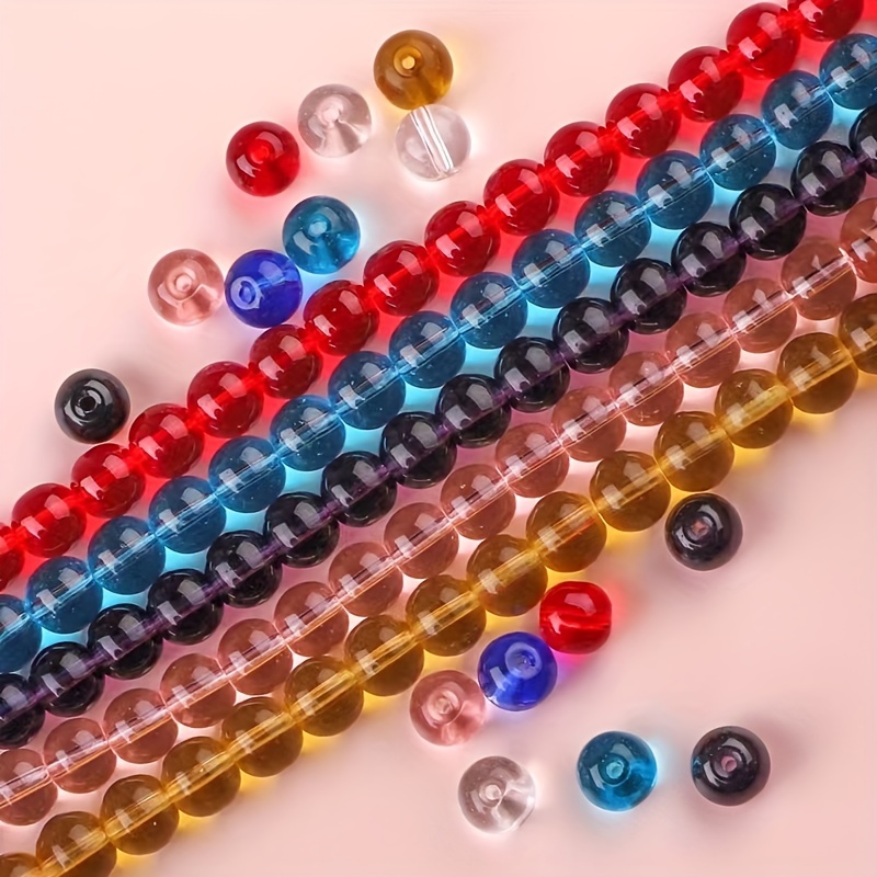 

100pcs 0.4cm/0.16inch Round Smooth Glass Colorful Beads For Diy Jewelry Bracelet Necklace Making