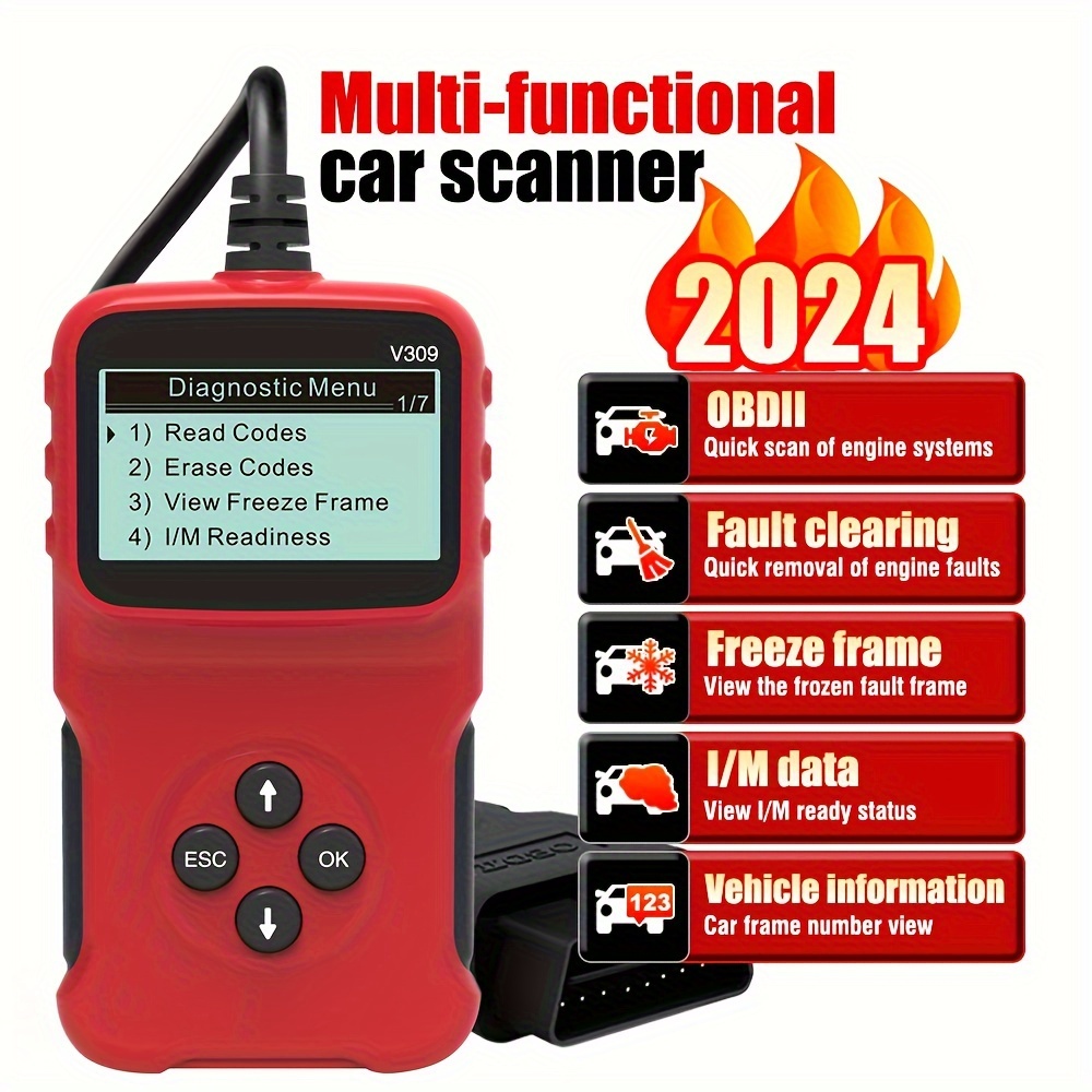Car Code Reader Obd2 Car Code Scanner Voltage Tester Engine Temu