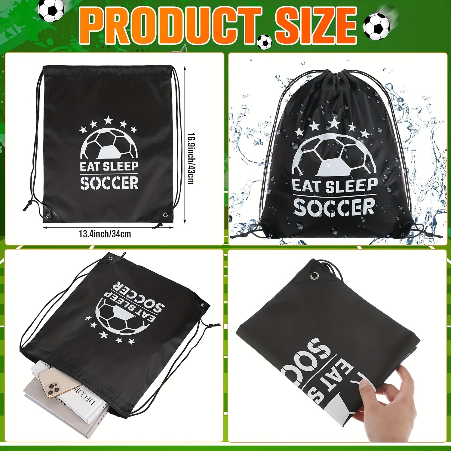 Soccer Drawstring Bag Soccer Party Favors Soccer Bag Soccer Temu