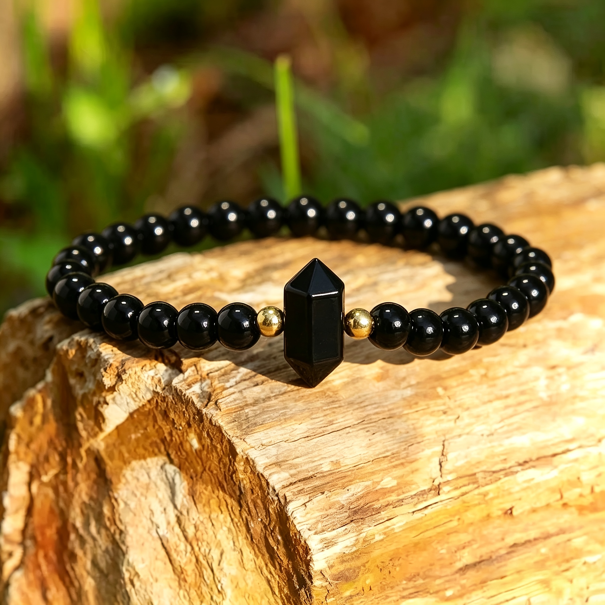 Natural Stone Beaded Bracelet with Tiger Eye & Agate, Handmade