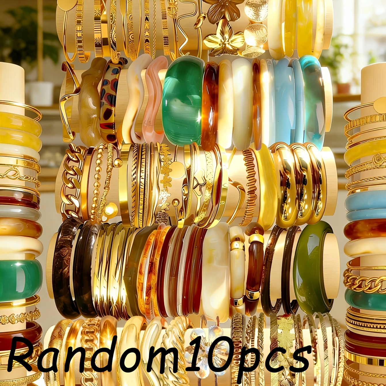 TEMU Juego aleatorio de 10 pulseras de moda para mujer: Conjunto de pulseras de lujo de y calidad, elegantes, , con múltiples capas, de cadena ancha