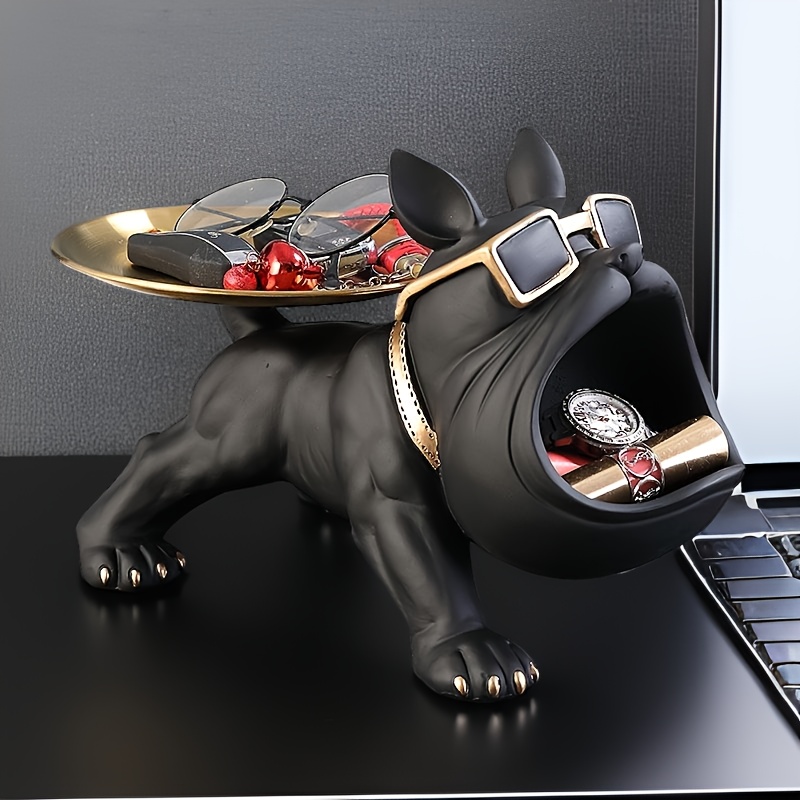 black french bulldog storage decor set stylish resin statue Temu