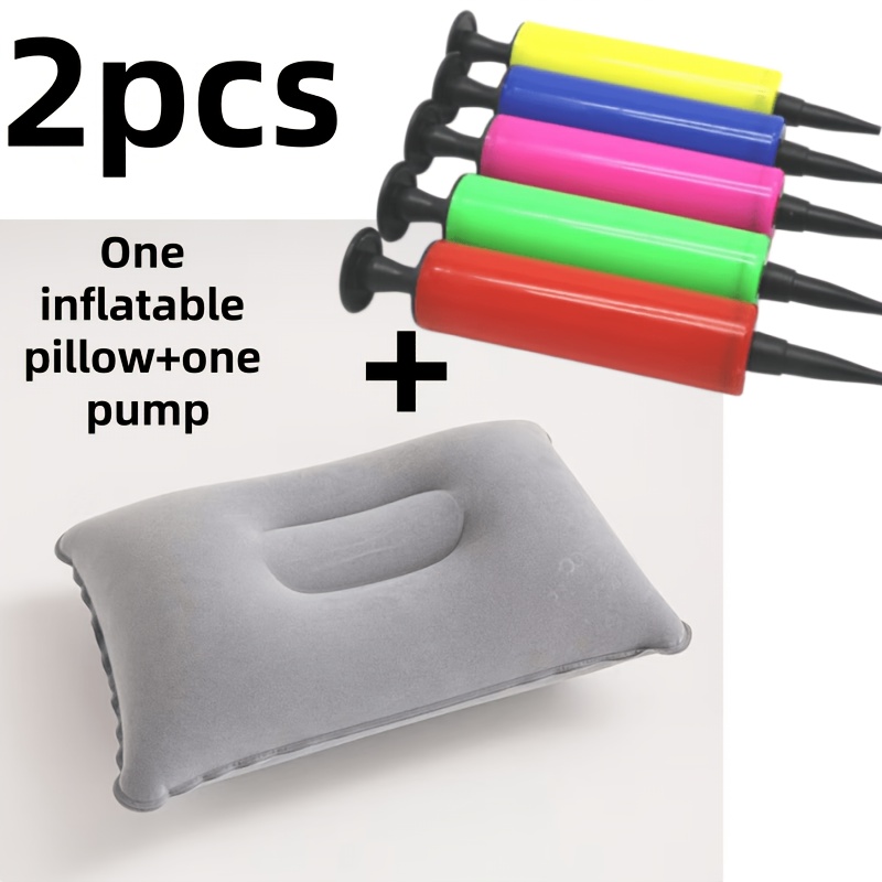 2pcs Convenient Foldable Outdoor Pillows with Air Pump