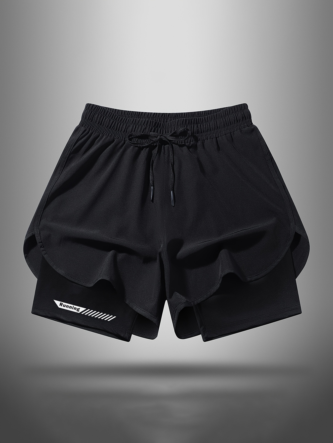 Men's Quick-Dry Athletic Shorts - Lightweight, Breathable with Liner for Running & Fitness, Stretchy Polyester Blend, Machine Washable