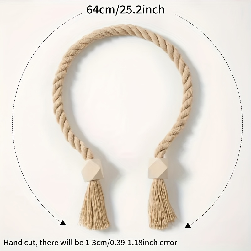 4pcs Bohemian Style Magnetic Curtain Tieback Set, Available in Brown or Beige with Cube-Shaped Magnets for Living Room and Bedroom Decor