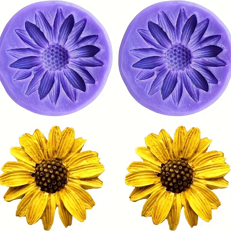 

1pc Silicone Sunflower Mold, Round Flower Shaped Mold For Diy Jelly, Resin, And Clay Crafts