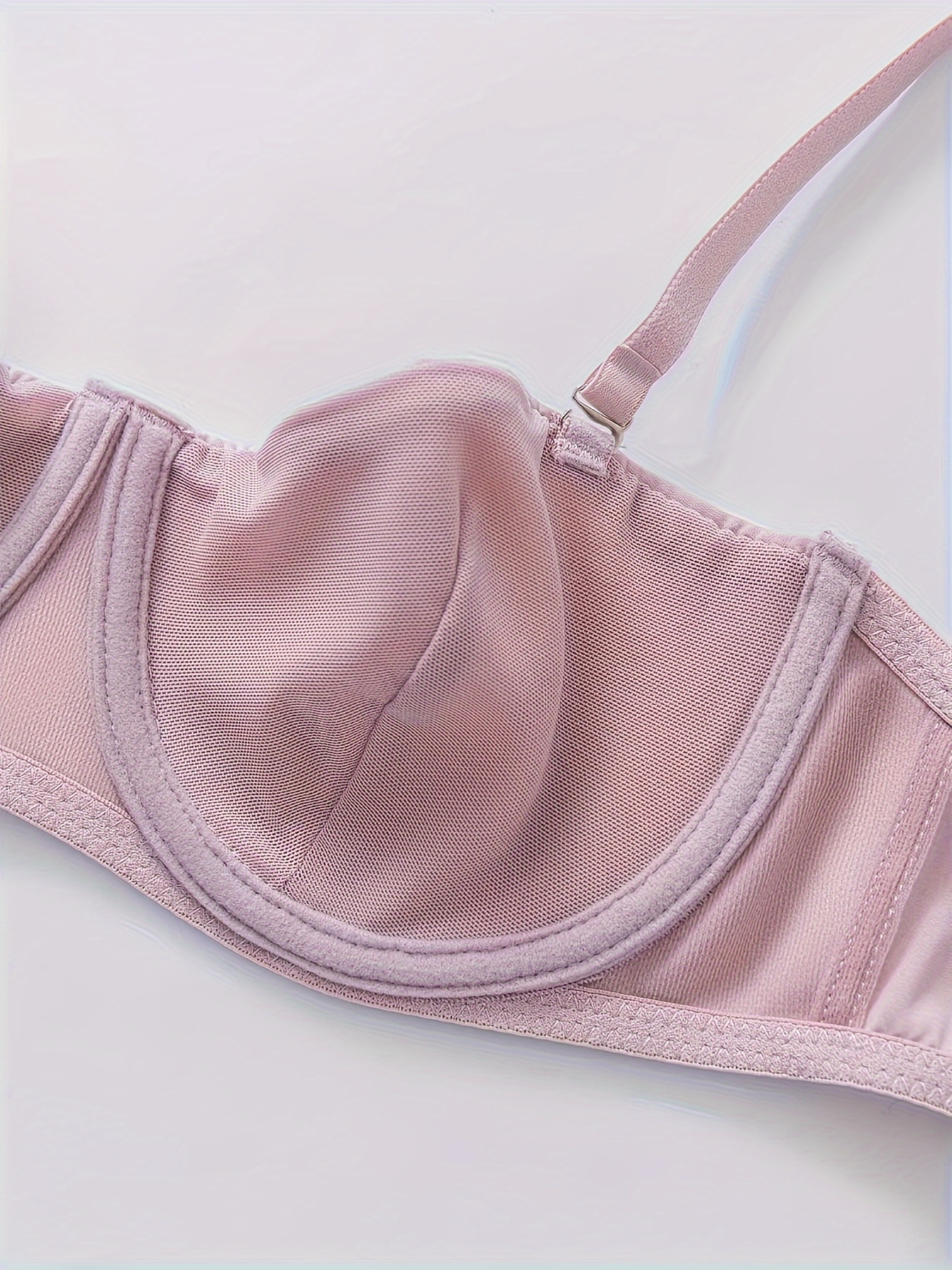 Simple Solid Unlined Bras Comfy Breathable Push Bra Women's - Temu