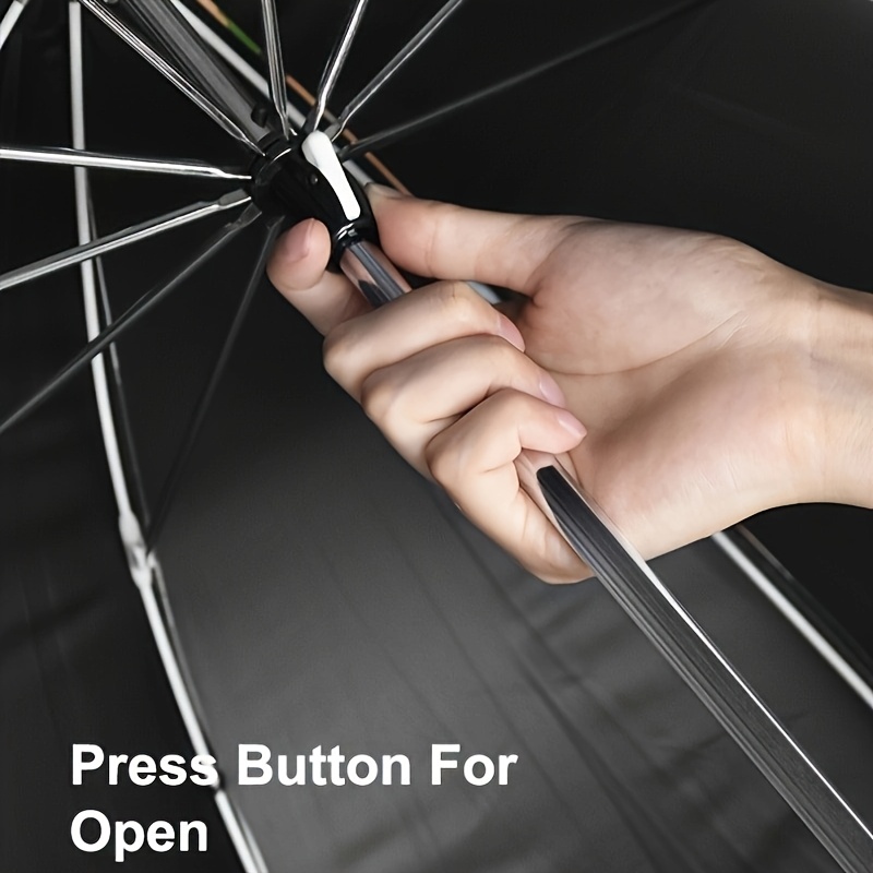 KEAPLAYEE 8-Rib All-Weather Long-Handled Umbrella - 190T Heavy-Duty Pongee Fabric, Manual Open/Close, Durable Iron Handle, Stylish & Functional for Outdoor Travel & Commuting, Outdoor Umbrella, Commuting Accessory, Fashionable Accessory, Highquality Canopy