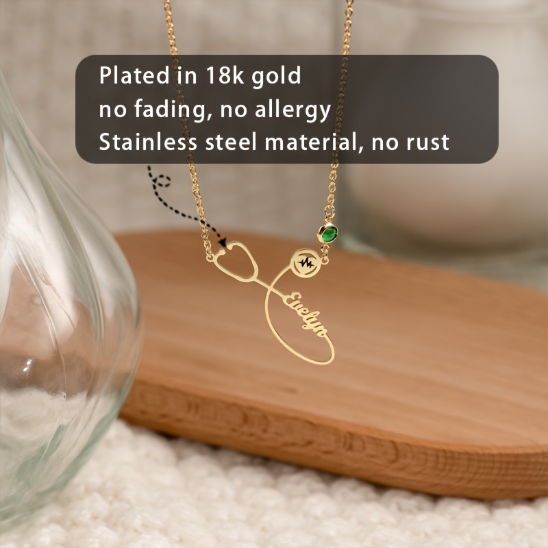Personalized Stethoscope Custom Necklace for Women