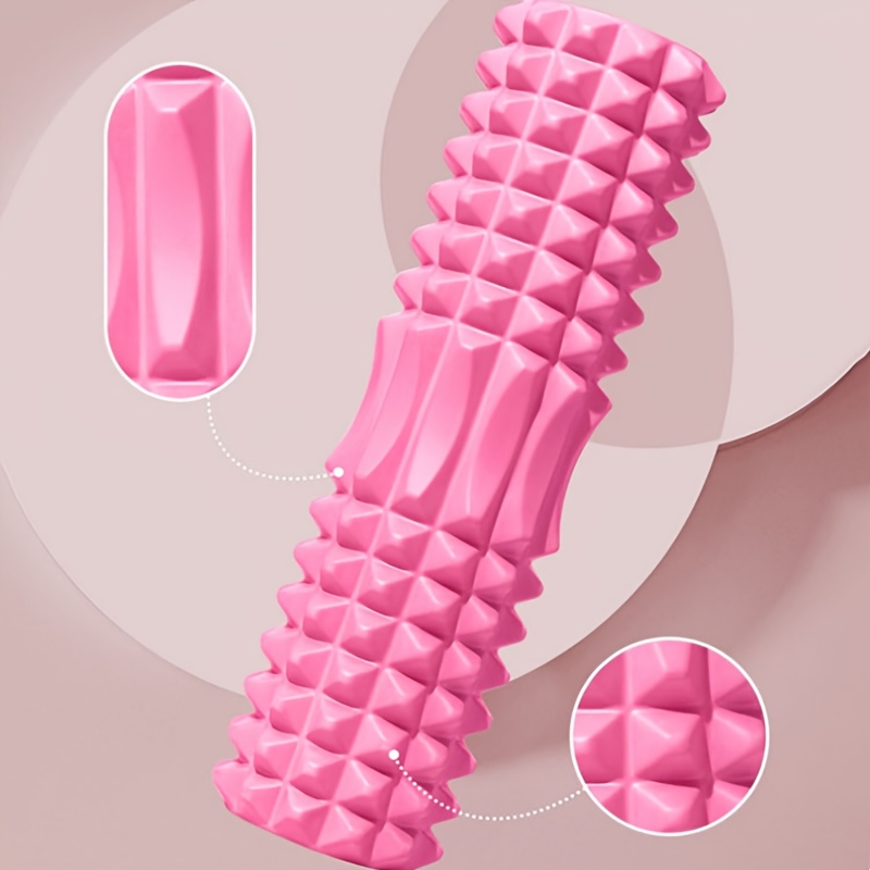 1pc eva foam massage roller for yoga pilates medium firmness manual back exercise tool mobility gym training accessory black blue purple details 5