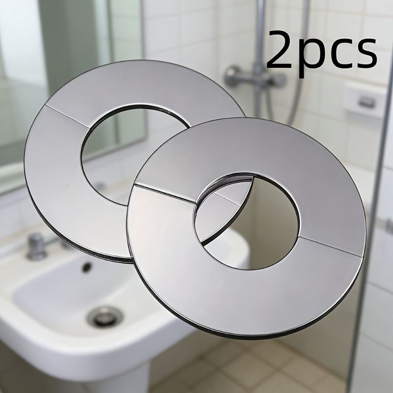 TEMU Juego de 2 cubiertas decorativas de acero inoxidable, aptas para grifos, orificios de aire acondicionado, paneles de pared, cubiertas de