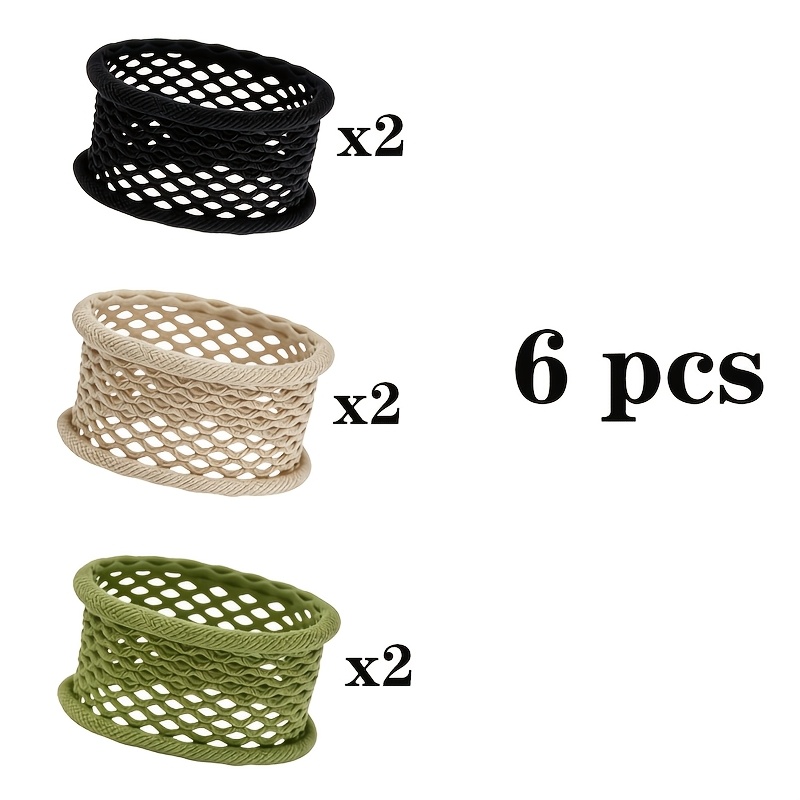 TEMU Set de 6 muñequeras de plástico antideslizantes de elasticidad, puños respetuosos con , ajuste , anillos elásticos para brazos para fitness, uso