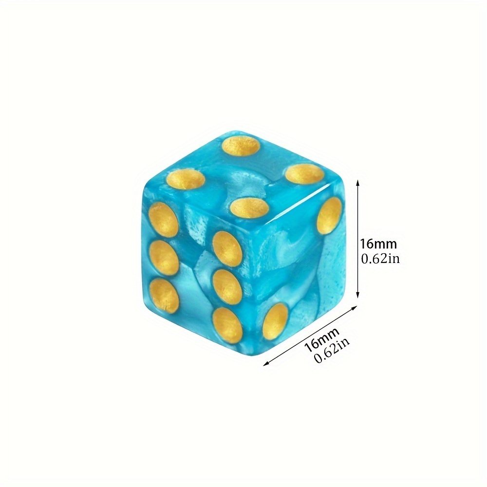 Colorful Right-Angle Pearl-Pattern Dice, Pack of 10