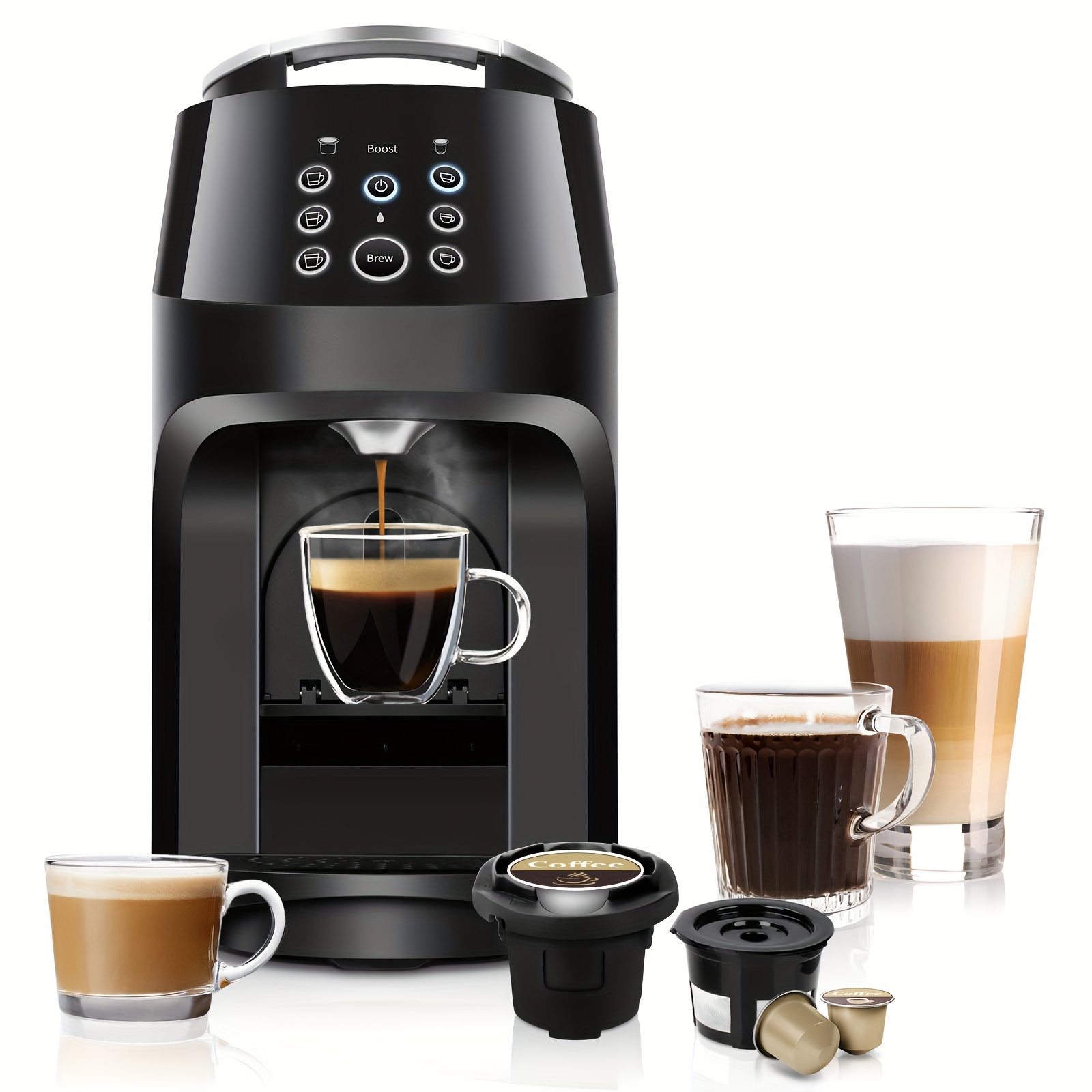 

3-in-1 Capsule Coffee Machine, Espresso Machine And Coffee Maker Combo -cup Pods And Ground Coffee, 19 Bar Pressure, Coffee Machine For Capsules Originalline Removable Water Tank