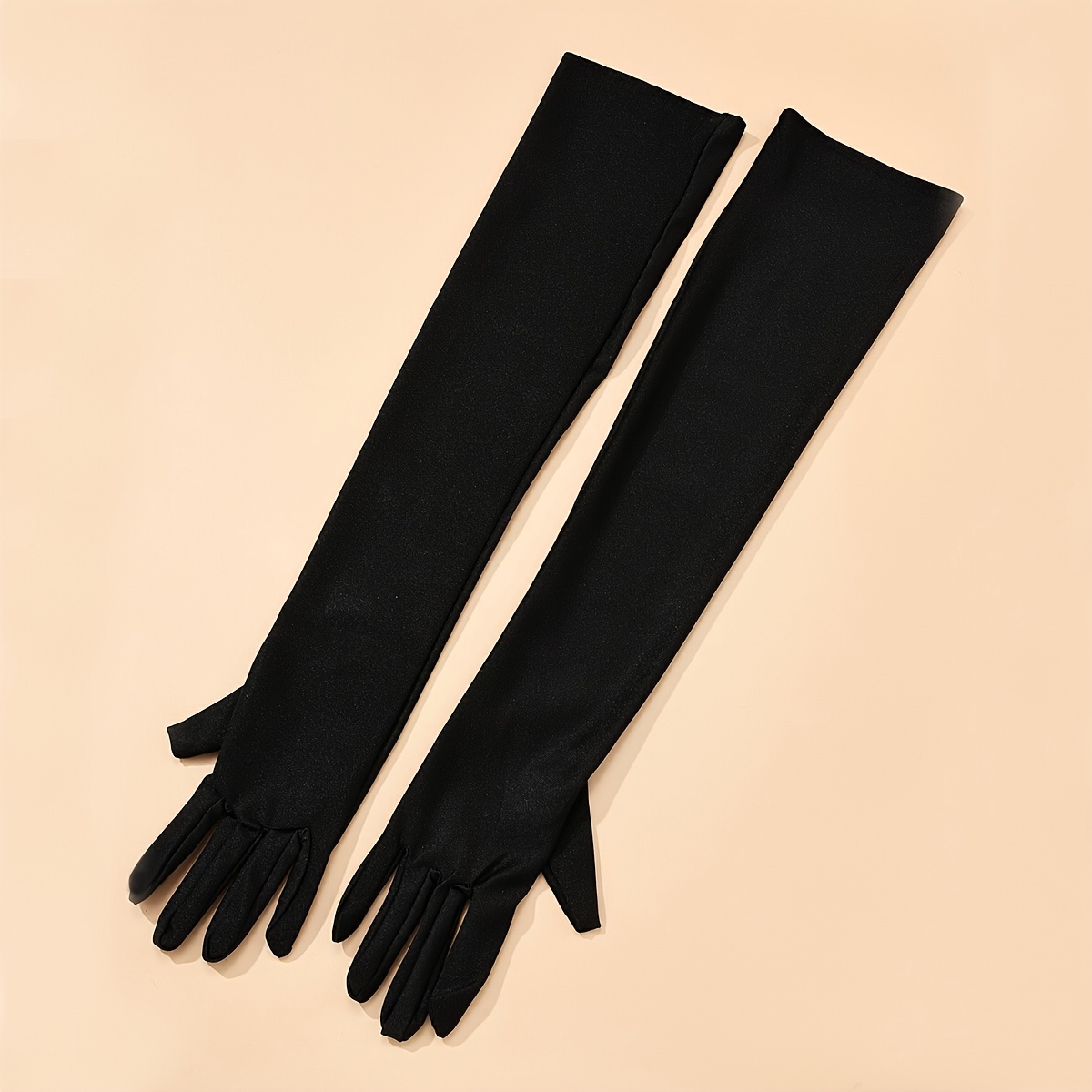 TEMU 2 pezzi Guanti da sposa da donna, Guanti lunghi elastici per Halloween, Guanti da costume per feste festive