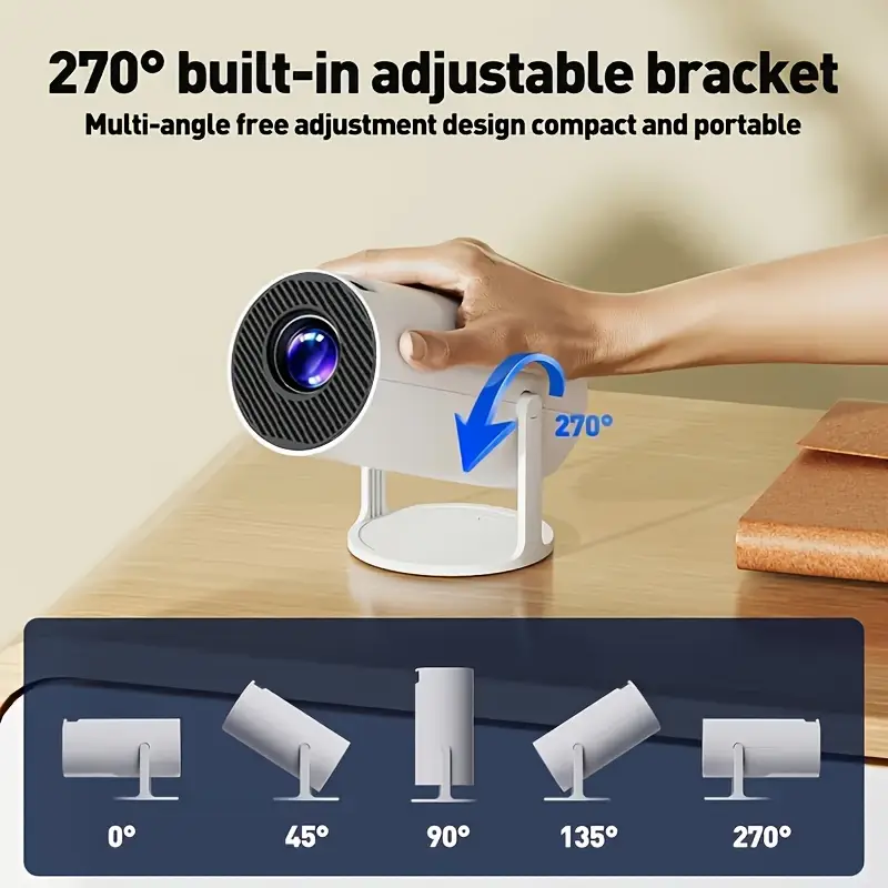 definition projector built in 11 with wifi wireless 5 0 function high fidelity speaker without external connection support high definition 1080p 4k video resolution clear and vibrant colors full screen projection 270 flexible projection angle suitable for camping home theater office display and a for gifts details 1