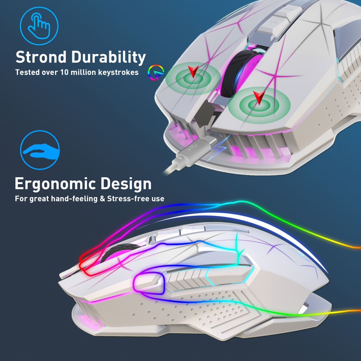 HXSJ T300 Wireless RGB Gaming Mouse