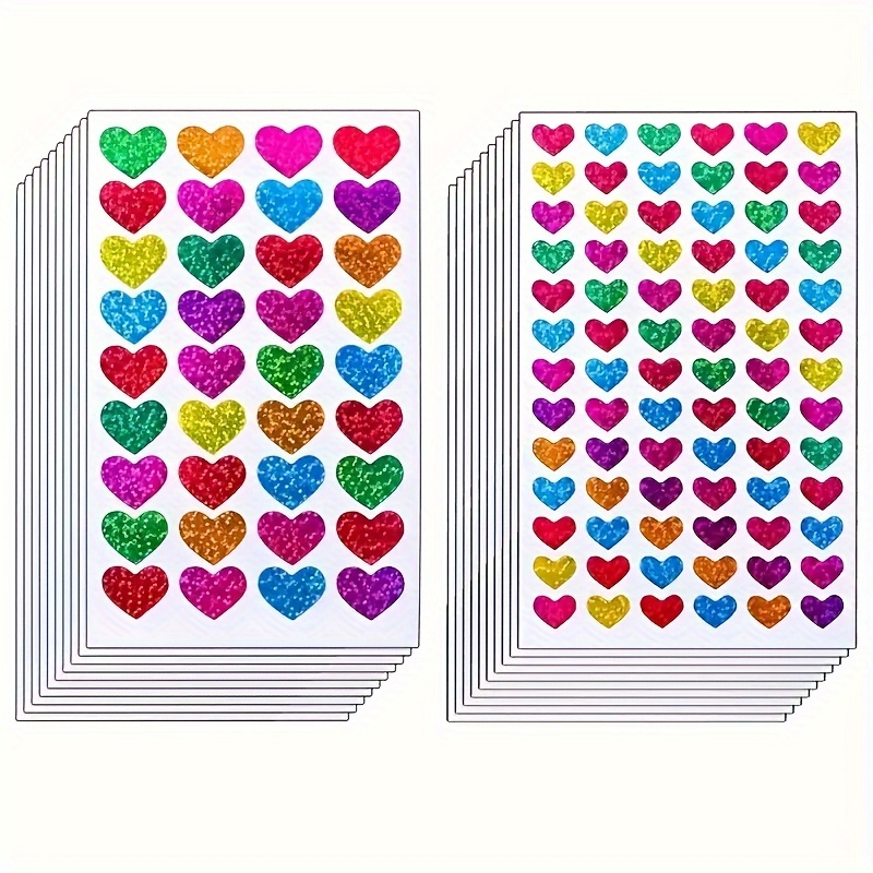 

10 Feuilles Autocollants Coeurs Colorés, Étiquettes en PVC pour la Saint-Valentin, Mariage, Décorations d'Anniversaire, Sceau d'Artisanat, Décoration de Cadeau de la Fête des Mères