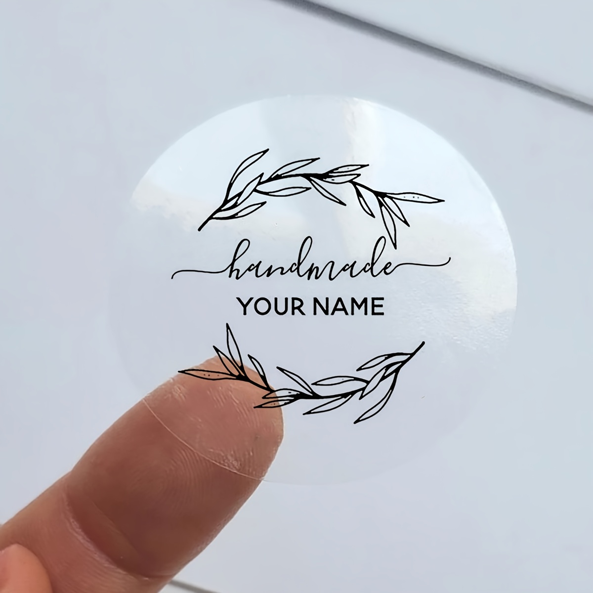 

Custom Transparent Black Stickers, Create Your Own Handmade Name - 100pcs Pet Material, Stickers