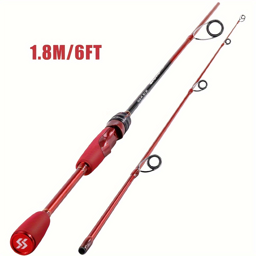 TEMU Sougayilang Fishing Rod, 1.8m/6ft Carbon Fiber Spinning/casting Lure Rod For Bass, Pike, And Trout Fishing