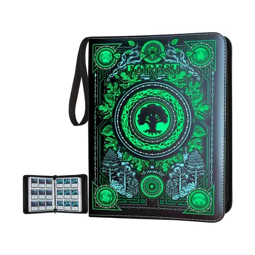 premium pu leather trading card pocket collector album with double sided sleeves for mtg and game cards vibrant in and purple
