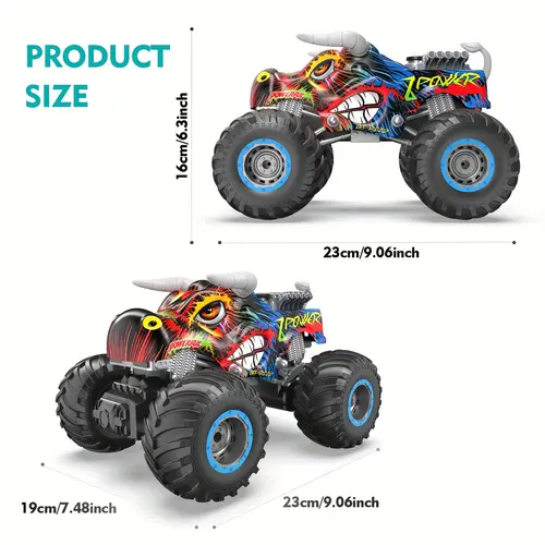 remote control monster truck 2 4ghz all terrain remote control 1 16 monster truck rc trucks remote monster car with spray music and light for boys 4 7 kids