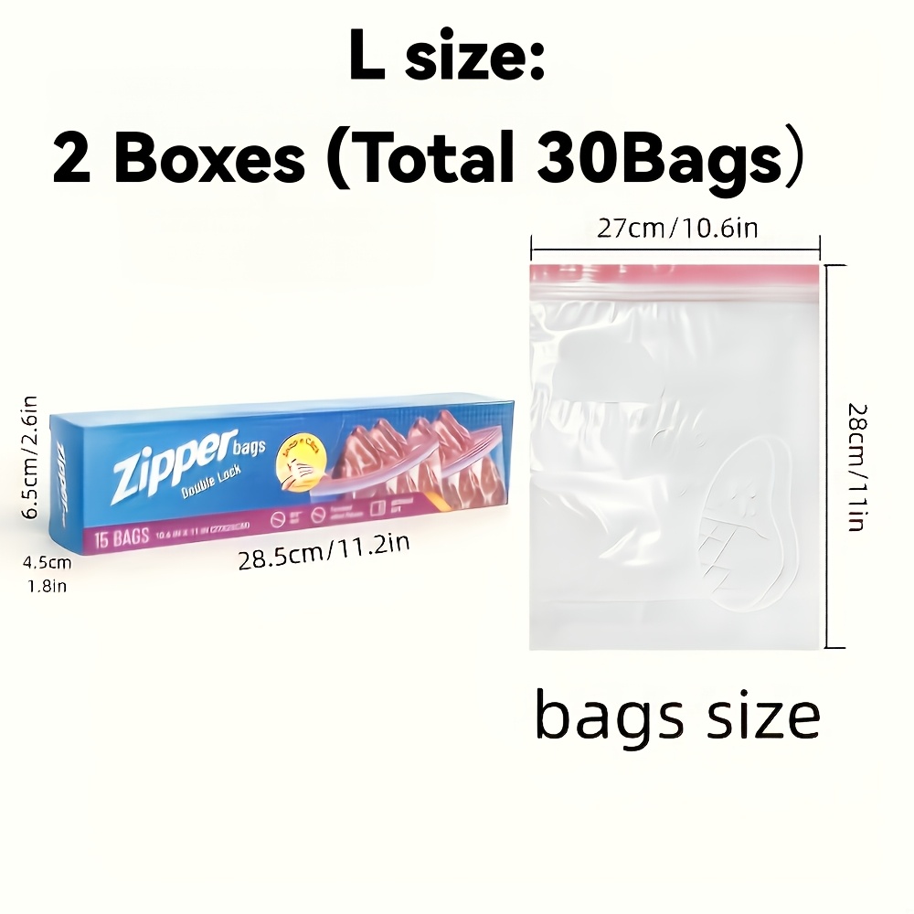 TEMU 30/40/60pcs, Small/medium/large Size, Sandwich Storage Bags, Thickened, Food-grade, Drawstring Double-seam Dense Bags, Freezer Seal Bags For