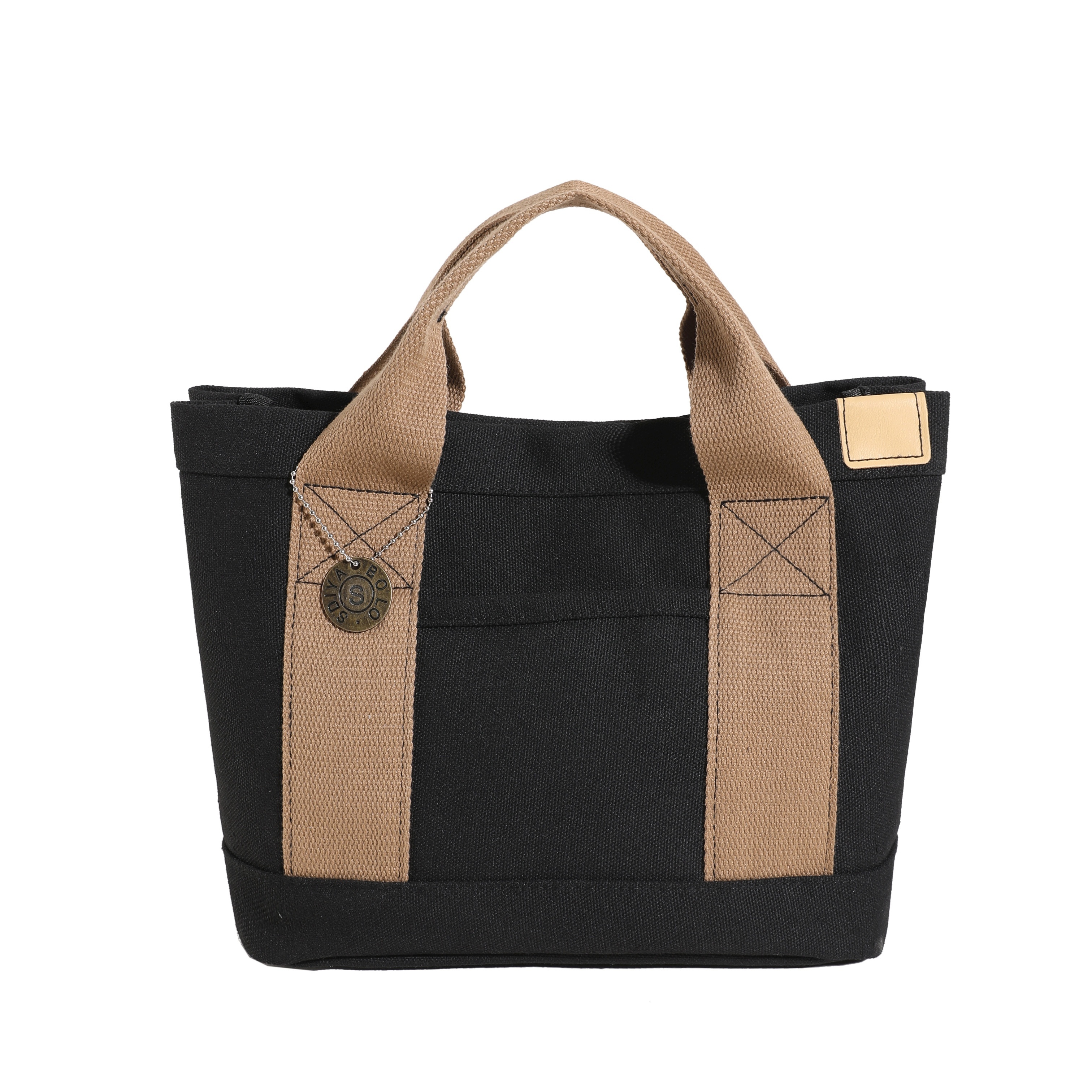 

1pc Multi-pocket Canvas Handbag, Durable Large Capacity Bag, Casual Practical Bag, Simple And Fashionable