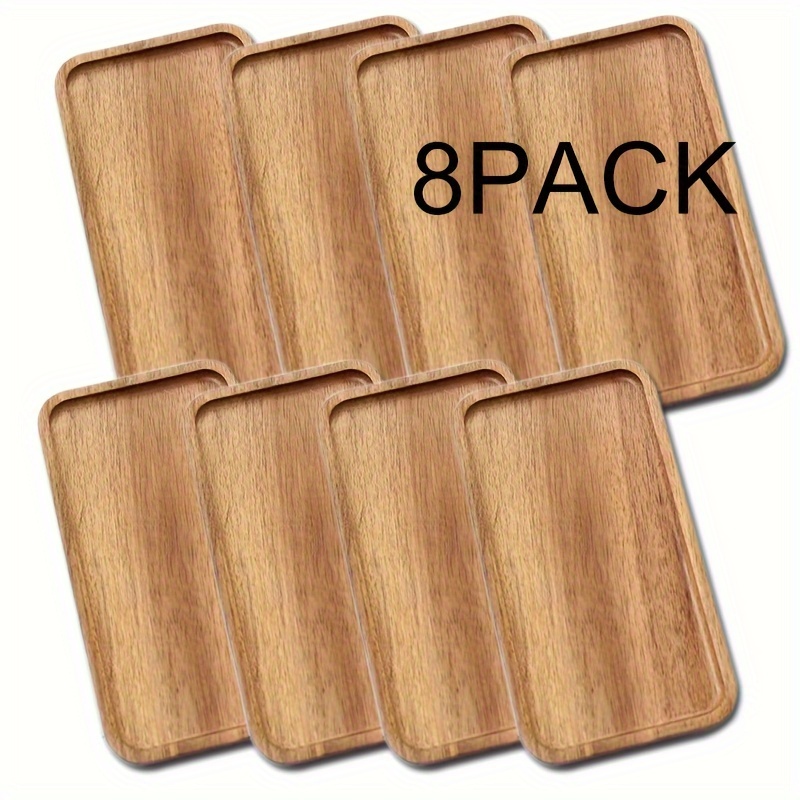 

8pack Wooden Plate Trays, Wood Plate, Dessert Platter Cookie , Wooden Platters For Vegetable, Fruit, Charcuterie Boards, Cheese Boards And Decorative Coffee Tea Platters