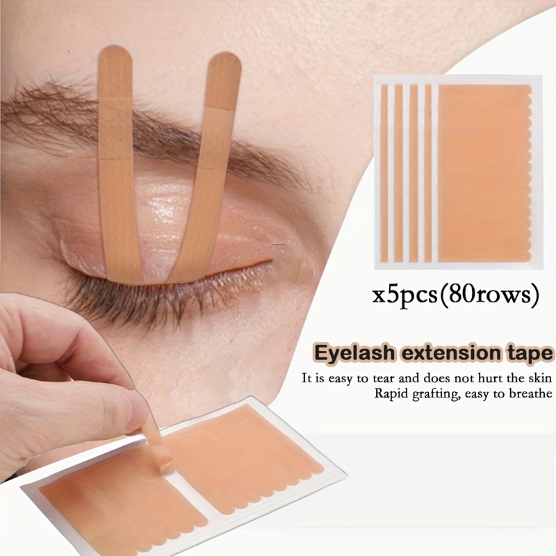 5pcs(80rows)eyelash Extension Tape, False Eyelash Extension Tape, Non-woven Breathable Eyelash Tape, False Eyelash Protector